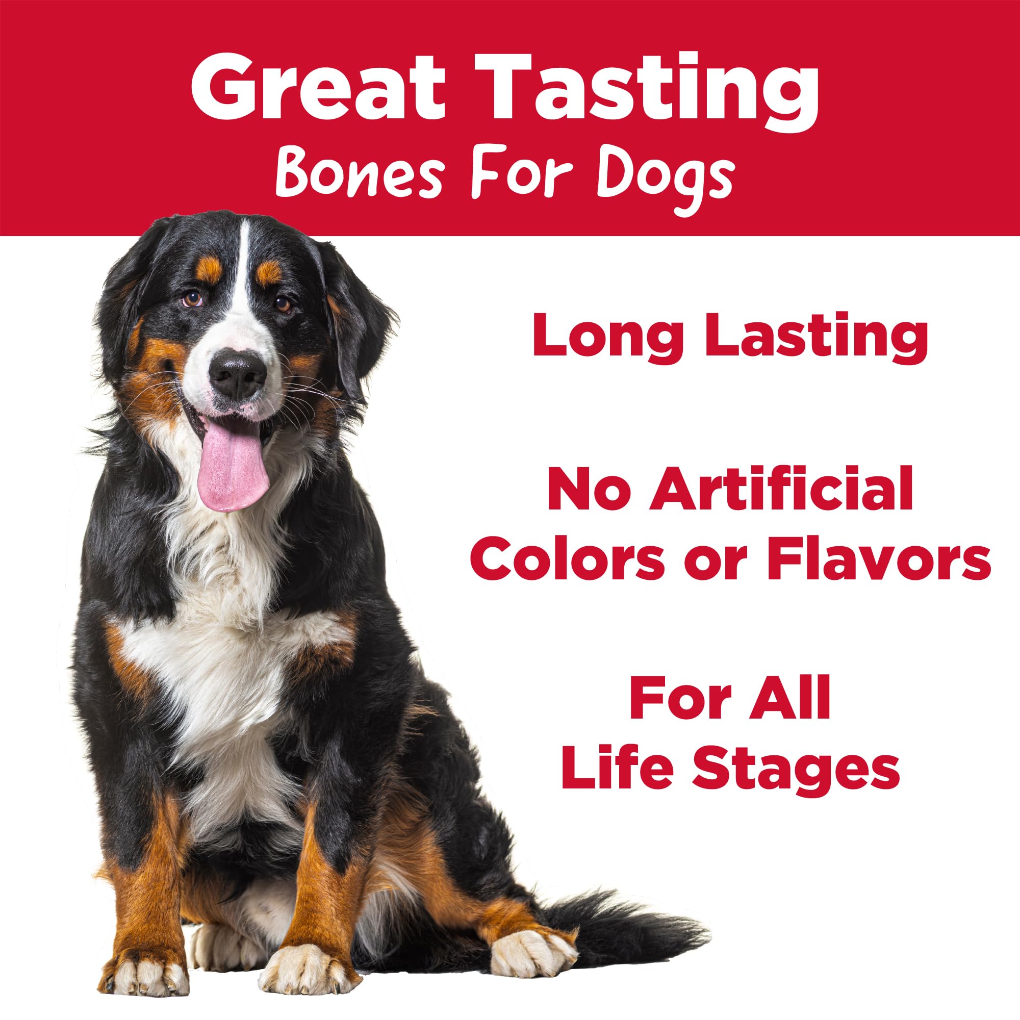 Country Kitchen Stuffed Shin Bone Peanut Butter Flavor Dog Treat, 100% Natural, Long Lasting, 1 Large Bone, 5-6 Inches