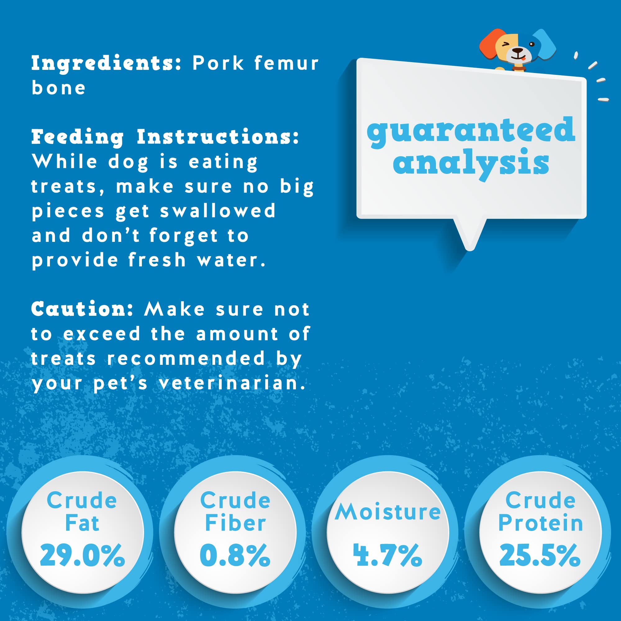 Jack & Pup Pork Femur Bones for Dogs, Long Lasting Chew Toys, 4 Count Pack