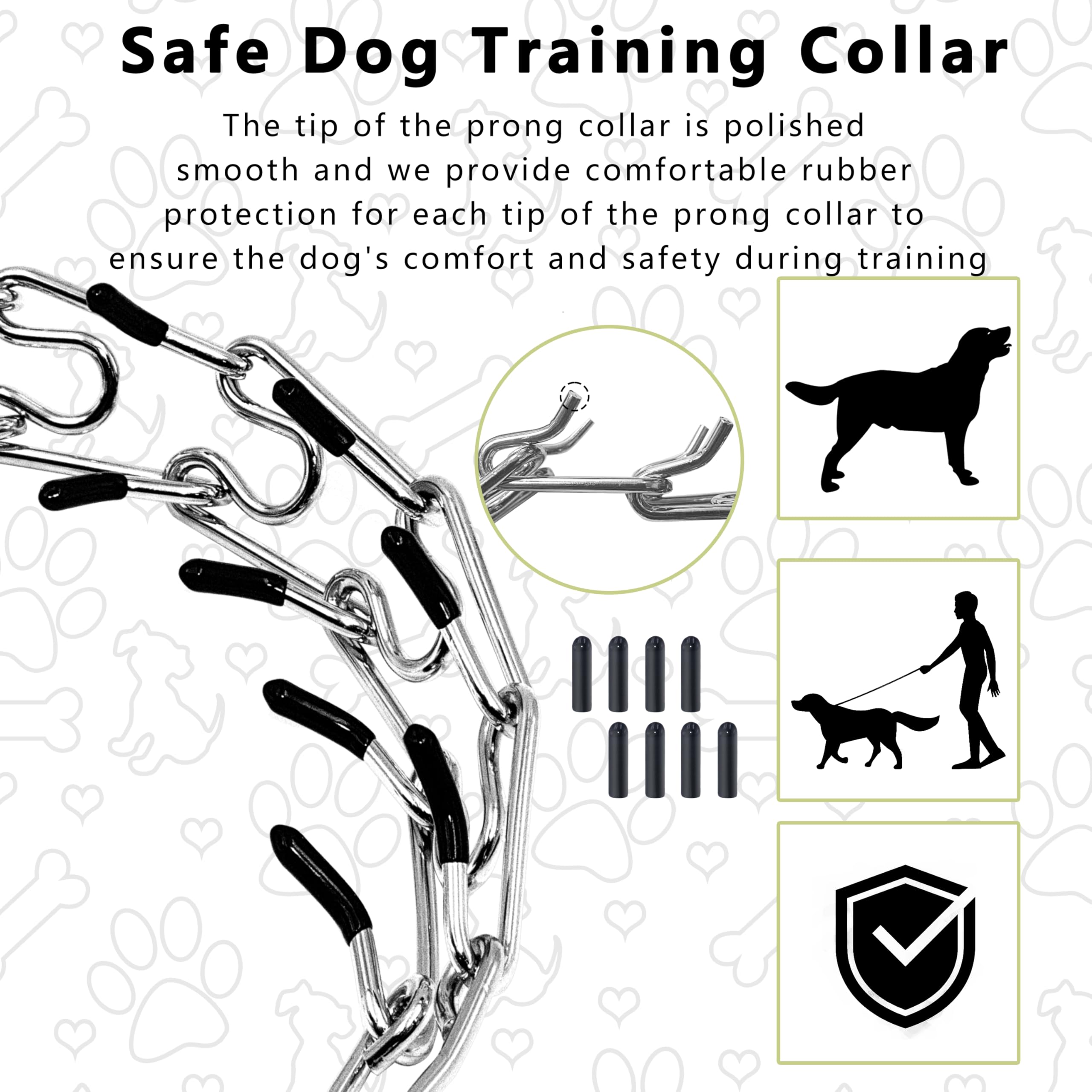 Maiiu Adjustable Dog Collar, Pinch Collar For Dogs,Dog Training Collar For Small Medium Large Dogs,Metal Prong Collar With Comfo