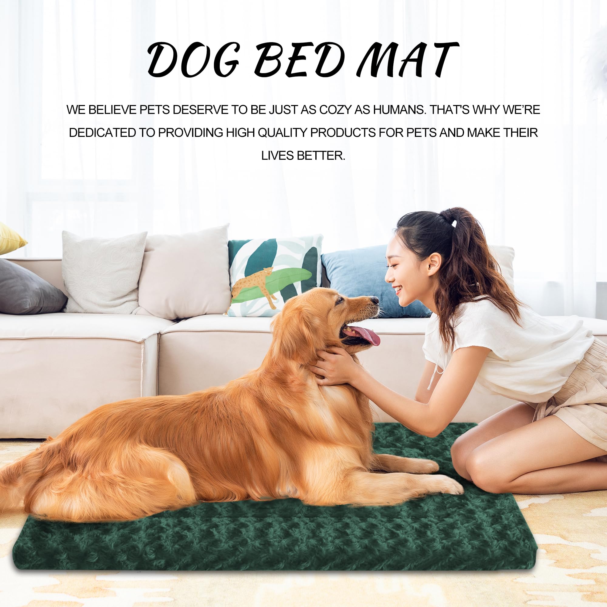 Large Dog Pads For Crates - Rectangular, 36X24 Inch Waterproof Bed With Anti-Slip Bottom, Home Or Travel, Chew Resistant And Ult
