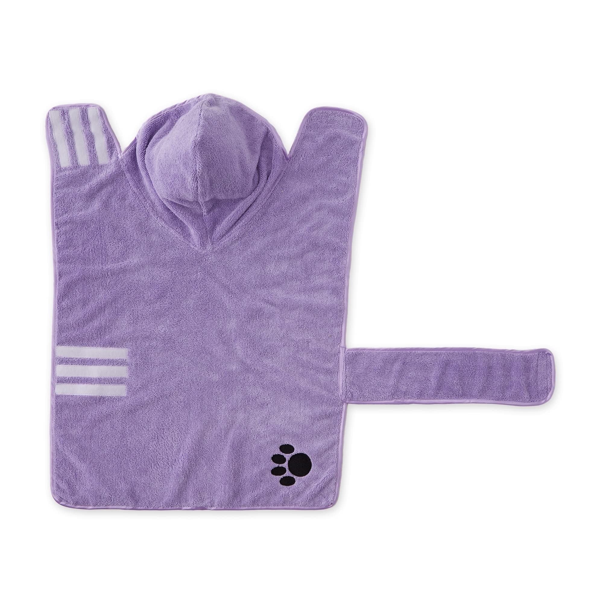 LAVENDER - EMBROIDERED PAW LARGE PET ROBE