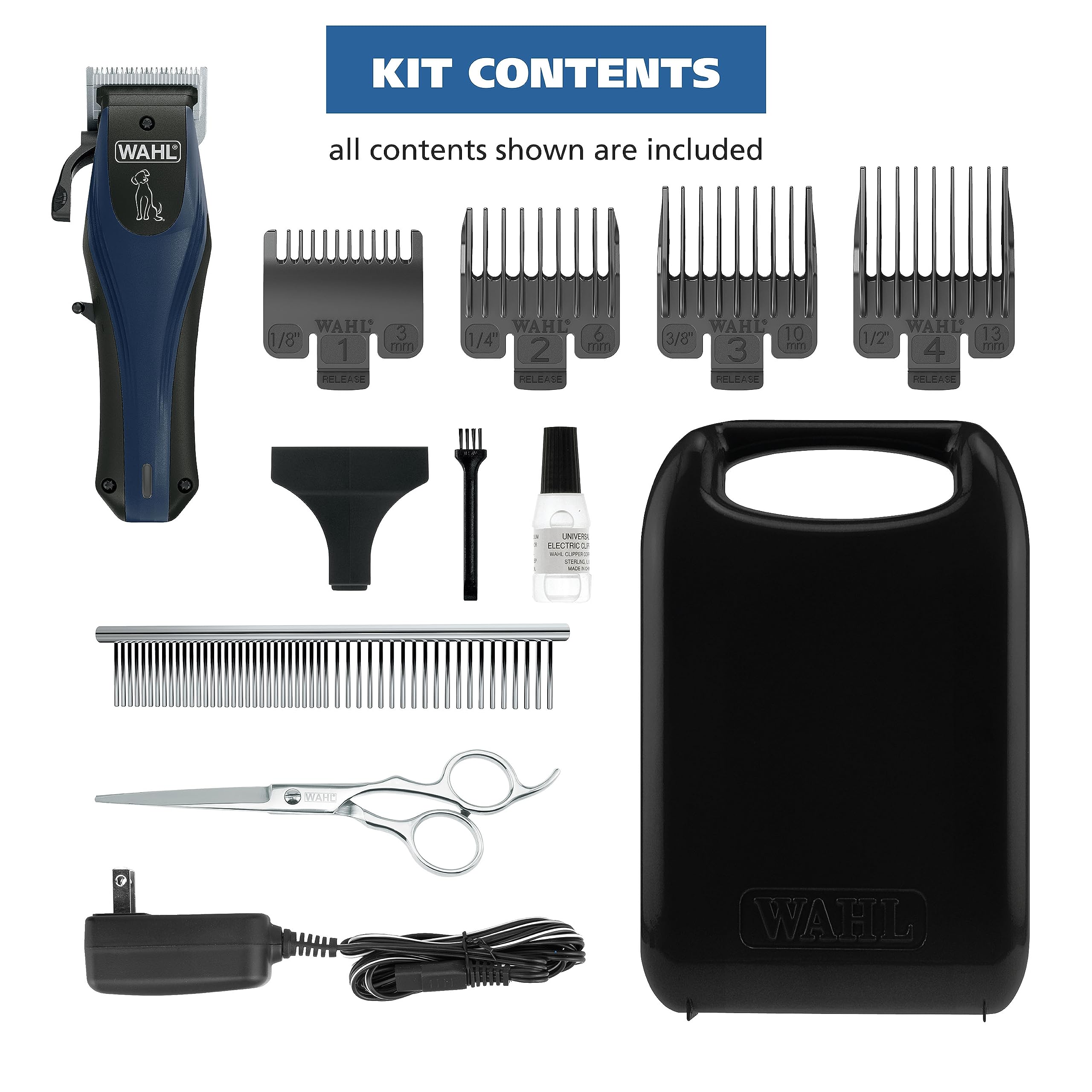 Wahl Power Pro Lithium Ion Rechargeable Cordless Dog Grooming Kit - Heavy Duty Cordless Electric Dog Clippers for Grooming The T