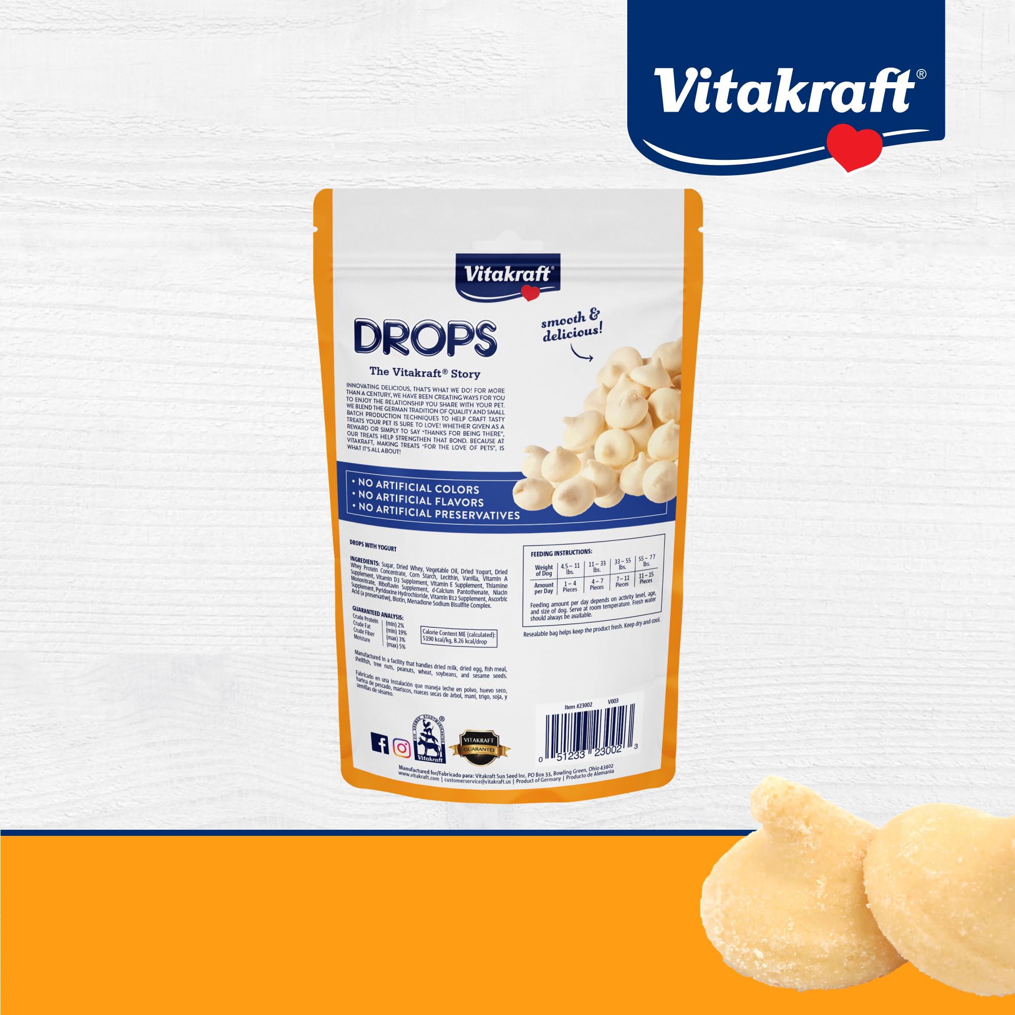 Vitakraft Drops with Yogurt Treats for Dogs, Bite-Sized Training Snacks, 8.8 Ounce (Pack of 1)