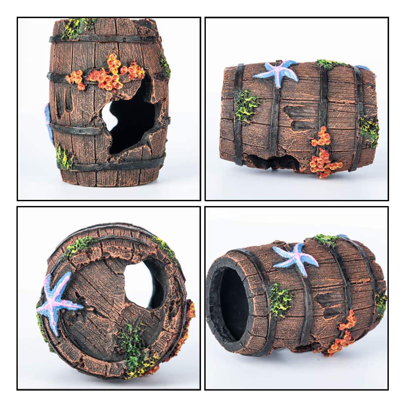 Wishlotus Aquarium Fish Tank Decorations, Aquarium Hideout House Theme Plastic Plants Fish Cave Aquarium Castle Mermaid Ornament