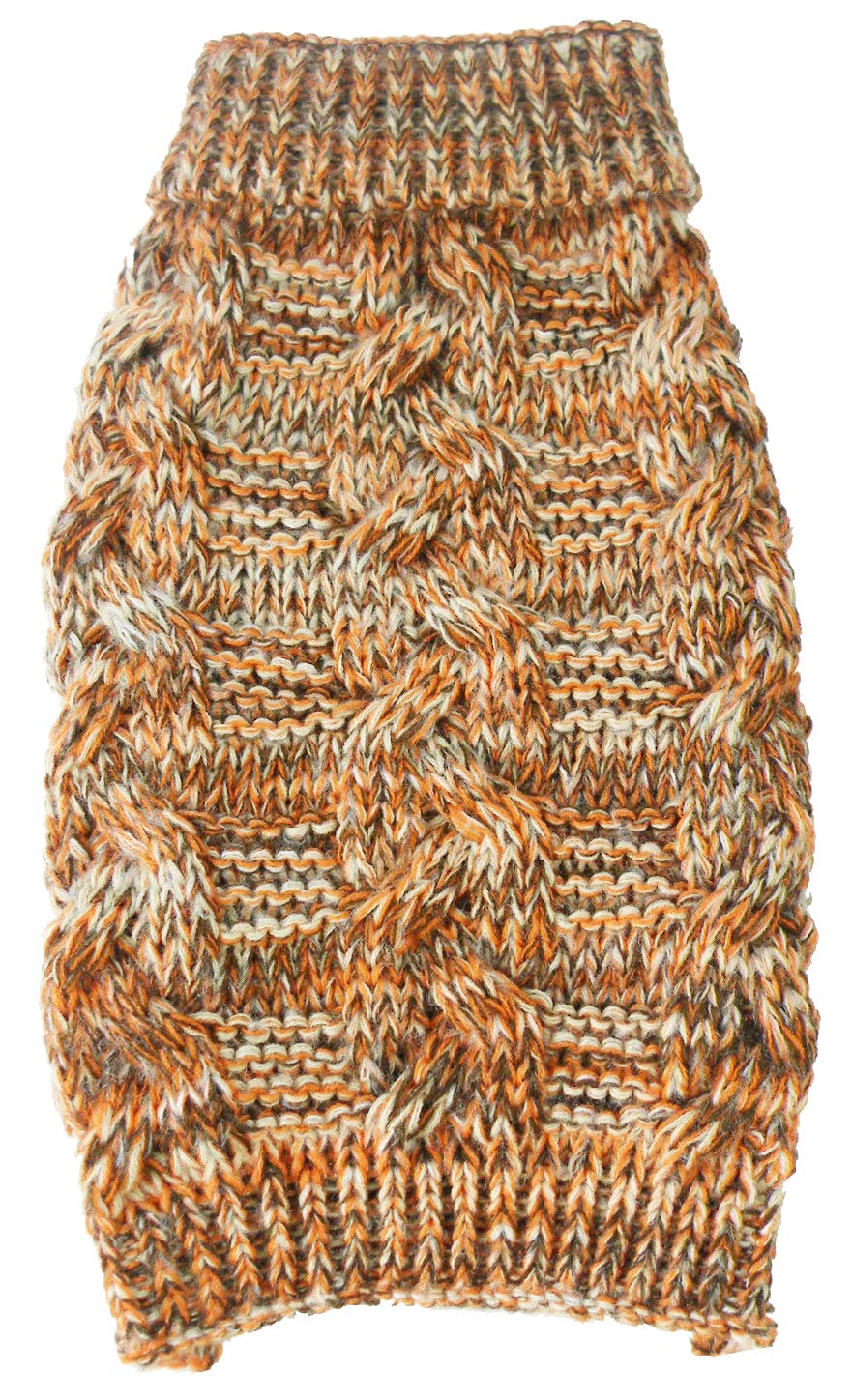 Pet Life ® Royal Bark Pet Sweater - Designer Heavy Cable Knitted Dog Sweater with Turtle Neck - Winter Dog Clothes Designed to Keep Warm