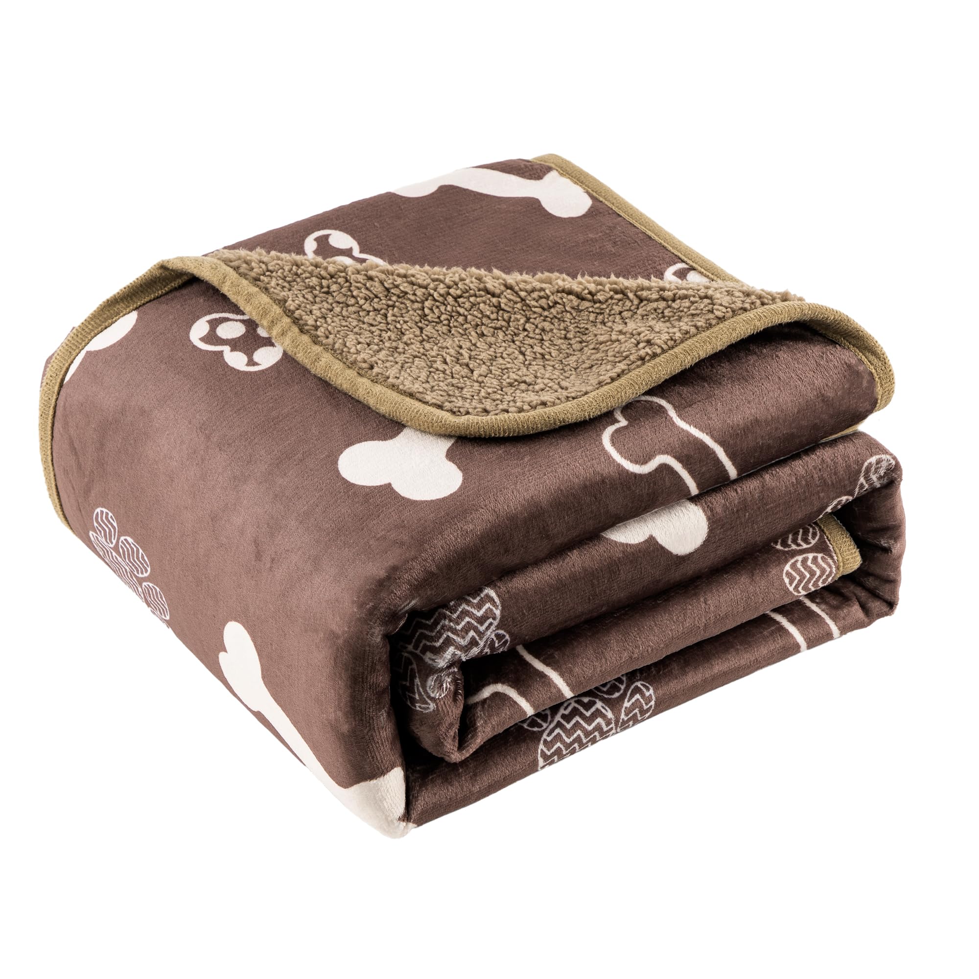 Capt.Snooze Waterproof Dog Blankets Pet Blanket 50'X60', Soft Fluffy Sofa Car Bed Protector, Reversible Sherpa Fleece Dog Blan
