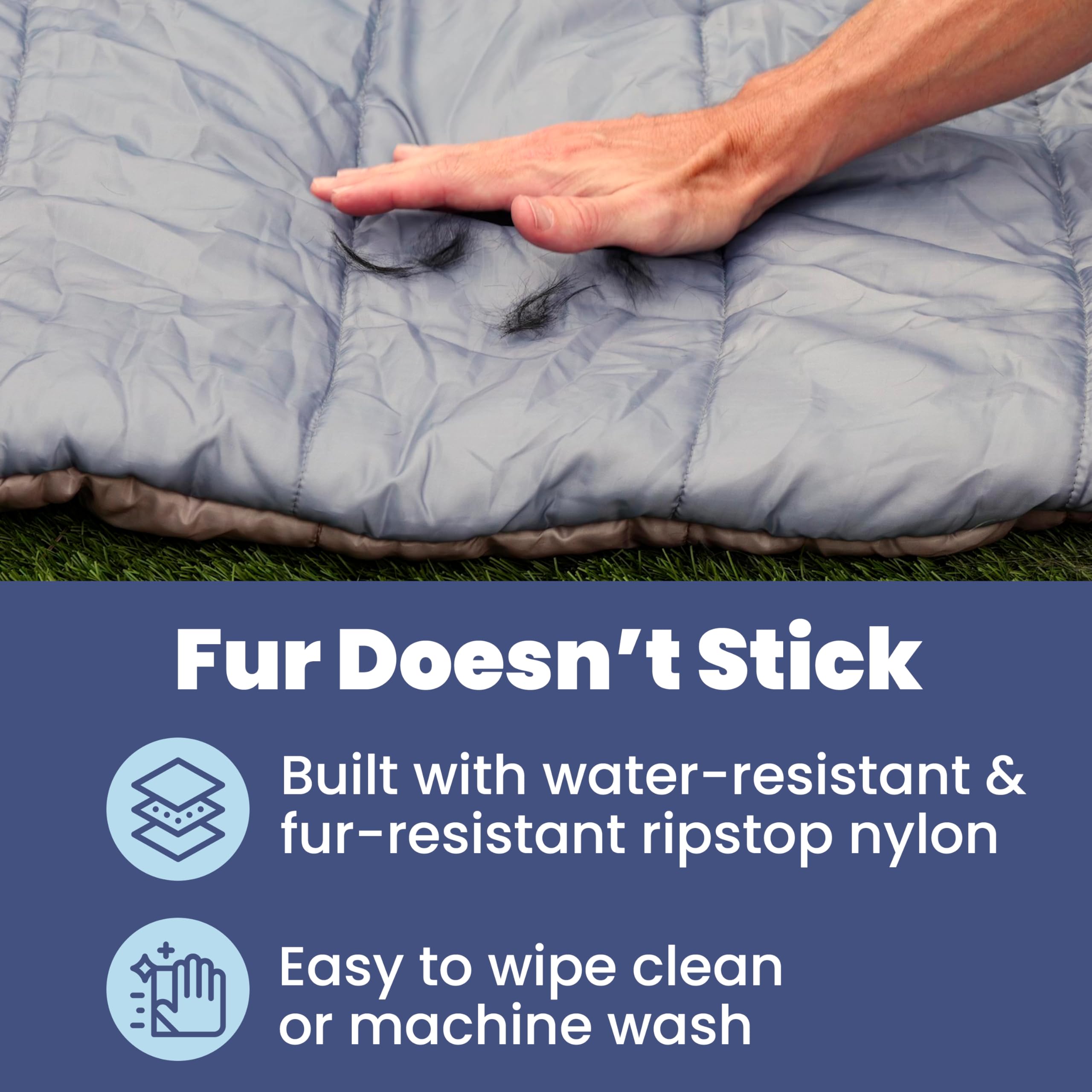 Travel Dog Bed (42 x 30) - Foldable, Roll-Up Camping Dog Bed - Water Resistant, Soft & Durable Mat with Extra Padding - Compact