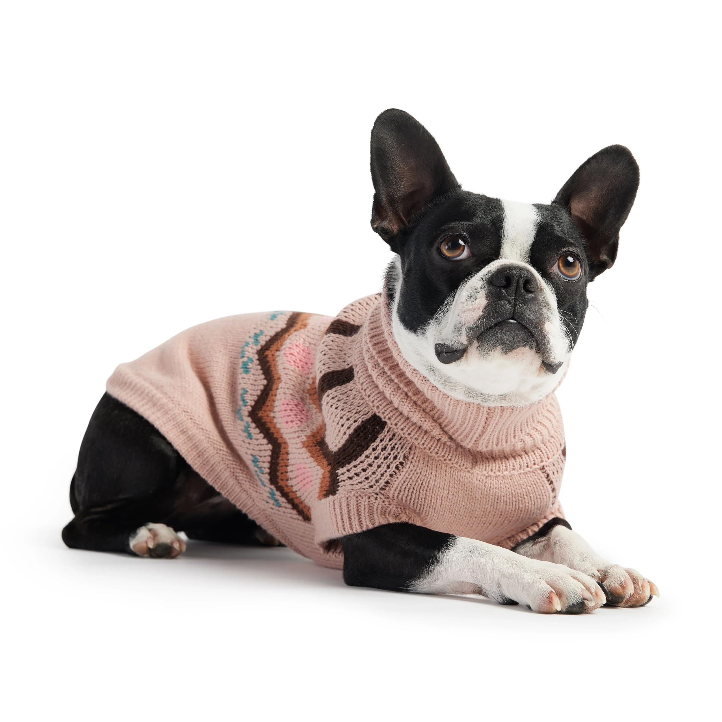 Gf Pet Heritage Sweater Dog Pullover ?Classic Ribbed Knit Sweater For Dogs | Soft & Warm Acrylic | Timeless Design | Small, Medium, Large Pets ?Pink, S