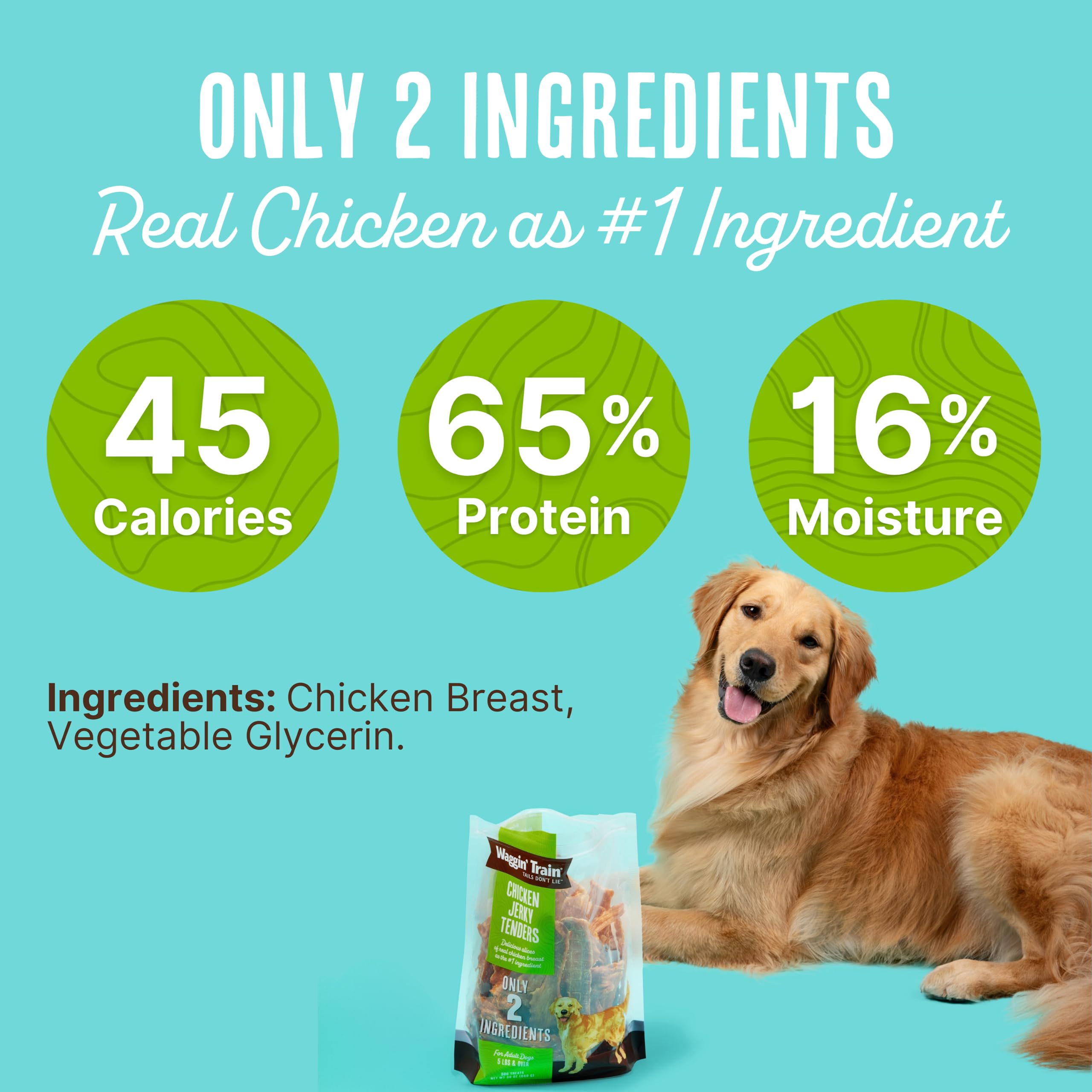 Waggin' Train Chicken Jerky Tenders Dog Treats, Grain Free, 18 oz. Pouch, Natural Flavor