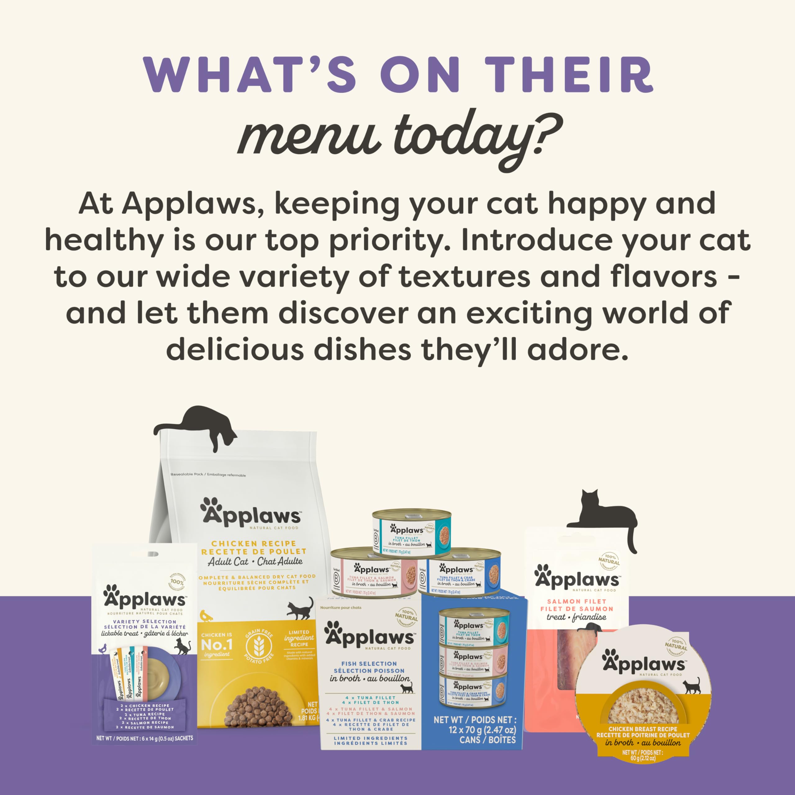 Applaws Natural Wet Cat Food in Broth, Limited and Natural Ingredients, High Protein with No Artificial Additives, Variety Pack