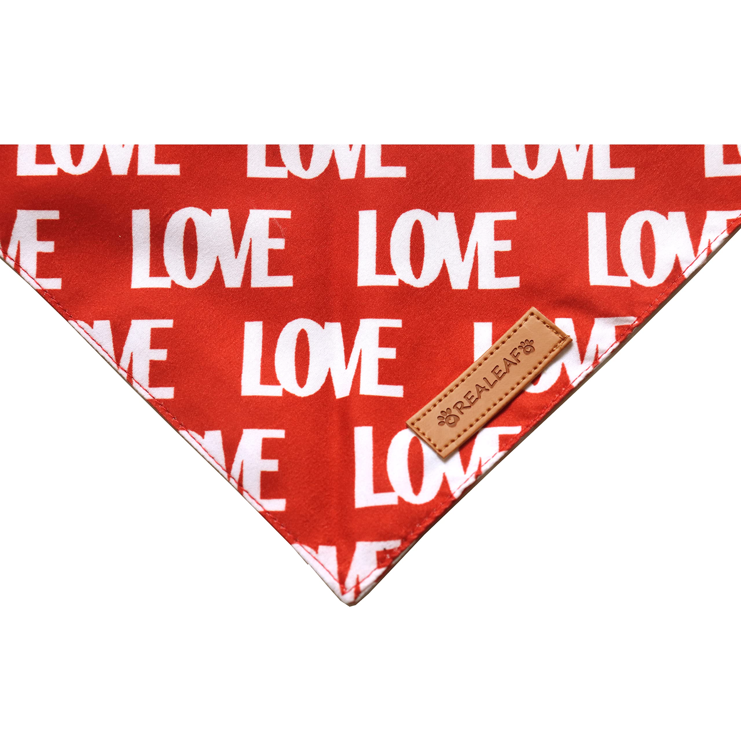 Realeaf Love Dog Bandanas 2 Pack, Triangle Reversible Mothers Day Valentine'S Day Pet Scarf For Boy And Girl, Premium Durable Fa