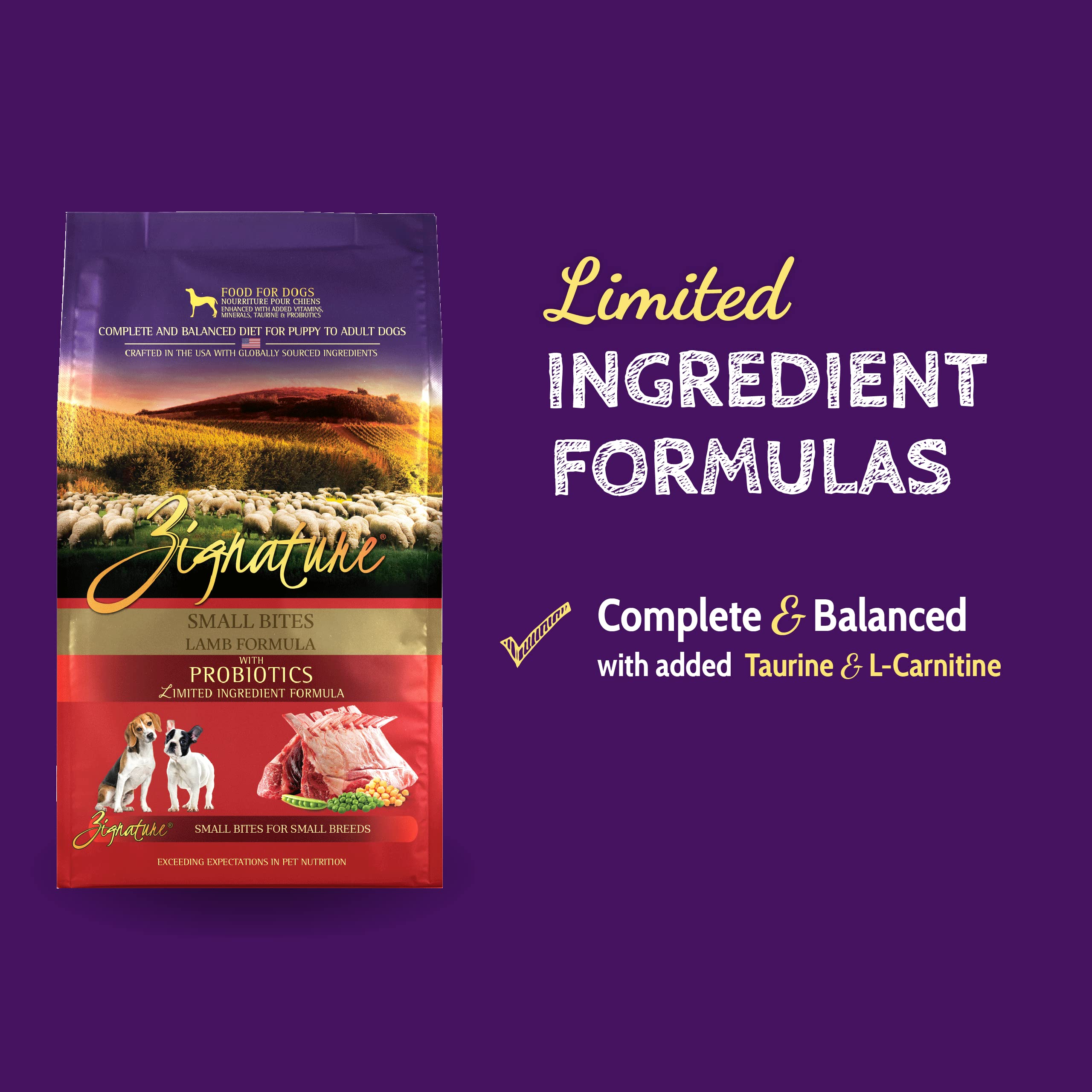 Zignature Lamb Small Bites Limited Ingredient Formula Dry Dog Food 12.5 lb