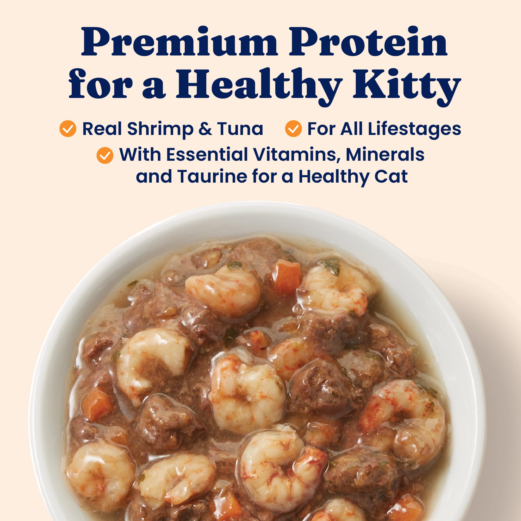 Solid Gold Wet Cat Food Shreds in Gravy - Canned Cat Food Made w/Real Tuna & Shrimp - Five Oceans Grain Free 24ct/3oz Can