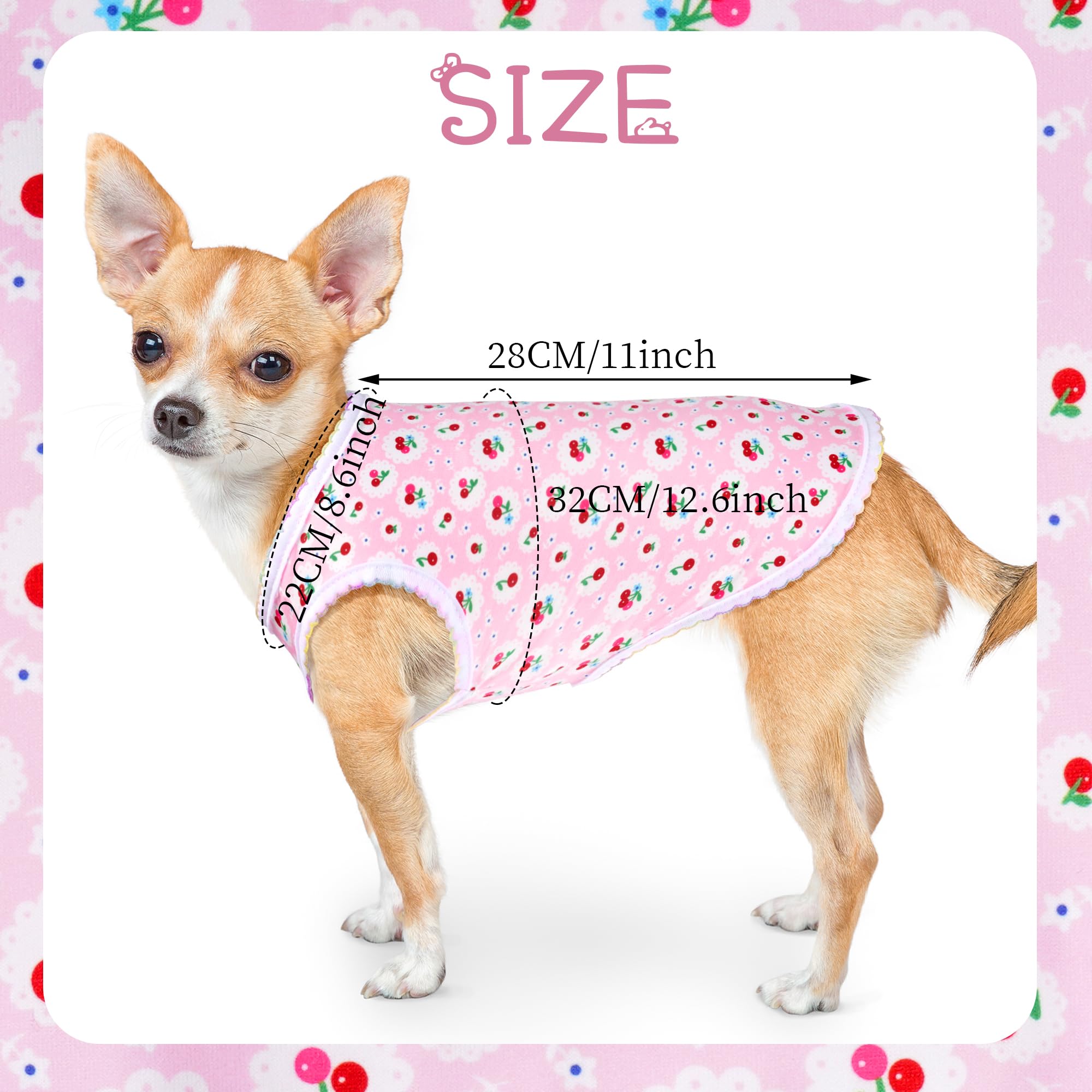 Choyaxo 4Pcs Dog Shirts Sleeveless Printed Pet Vest For Chiuahaha Small Medium Dogs Spring Summer