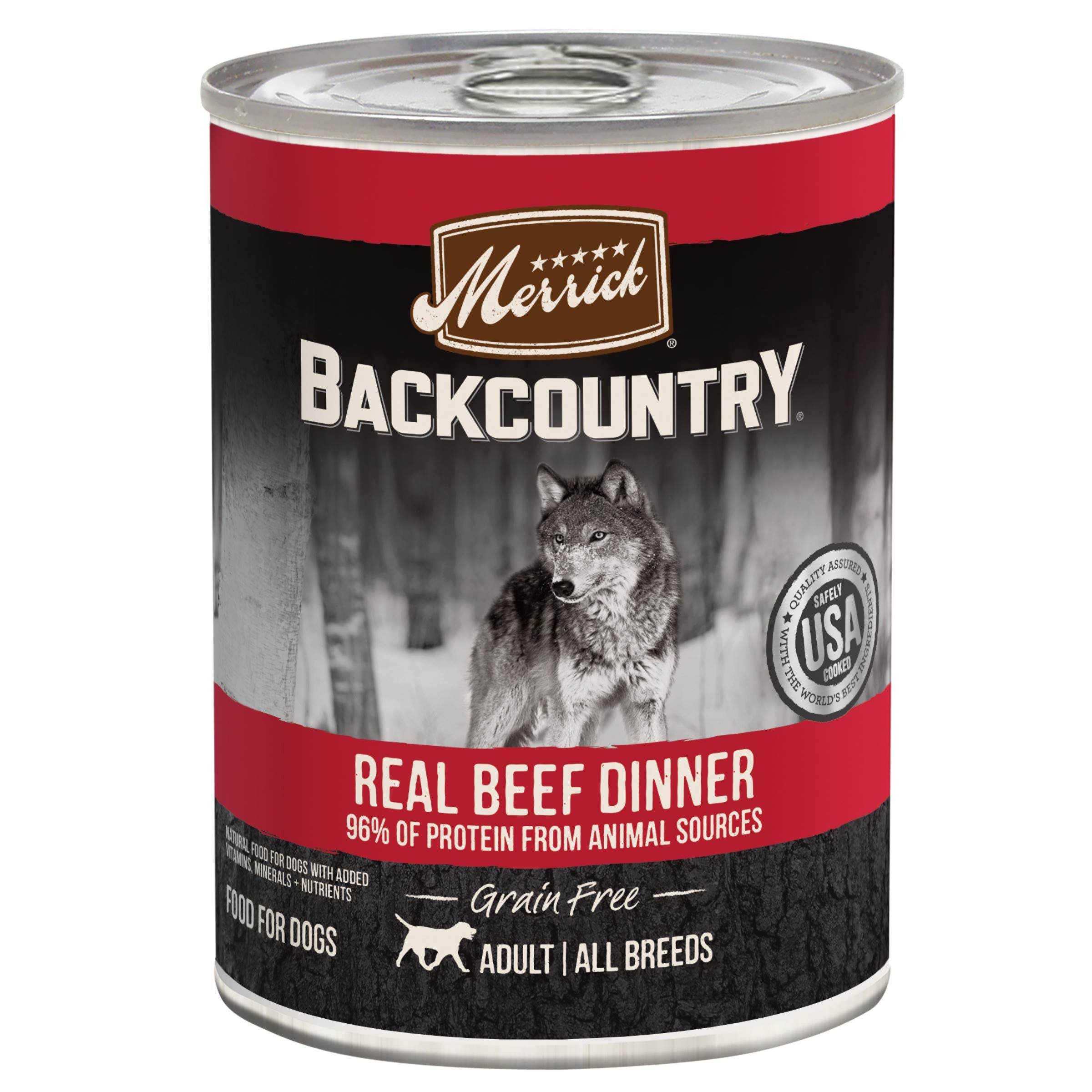 Merrick Backcountry Grain Free Premium Canned Wet Dog Food, Soft And Healthy Recipe, Real Beef Dinner - (Pack of 12) 12.7 oz. Ca