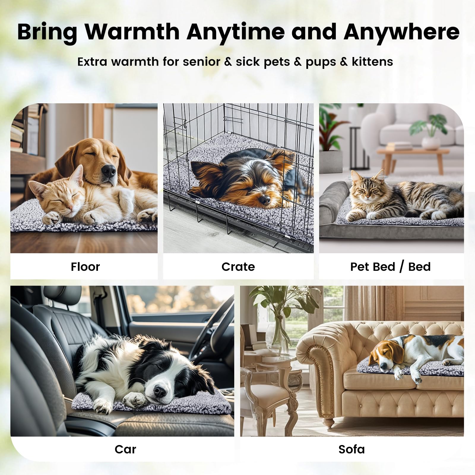 Miguel Cat Bed Self Warming Dog Bed Cat Self Heating Mat For Dog Heating Pad For Dogs House 36 X 24 Inch Thermal Dog Crate Pad,