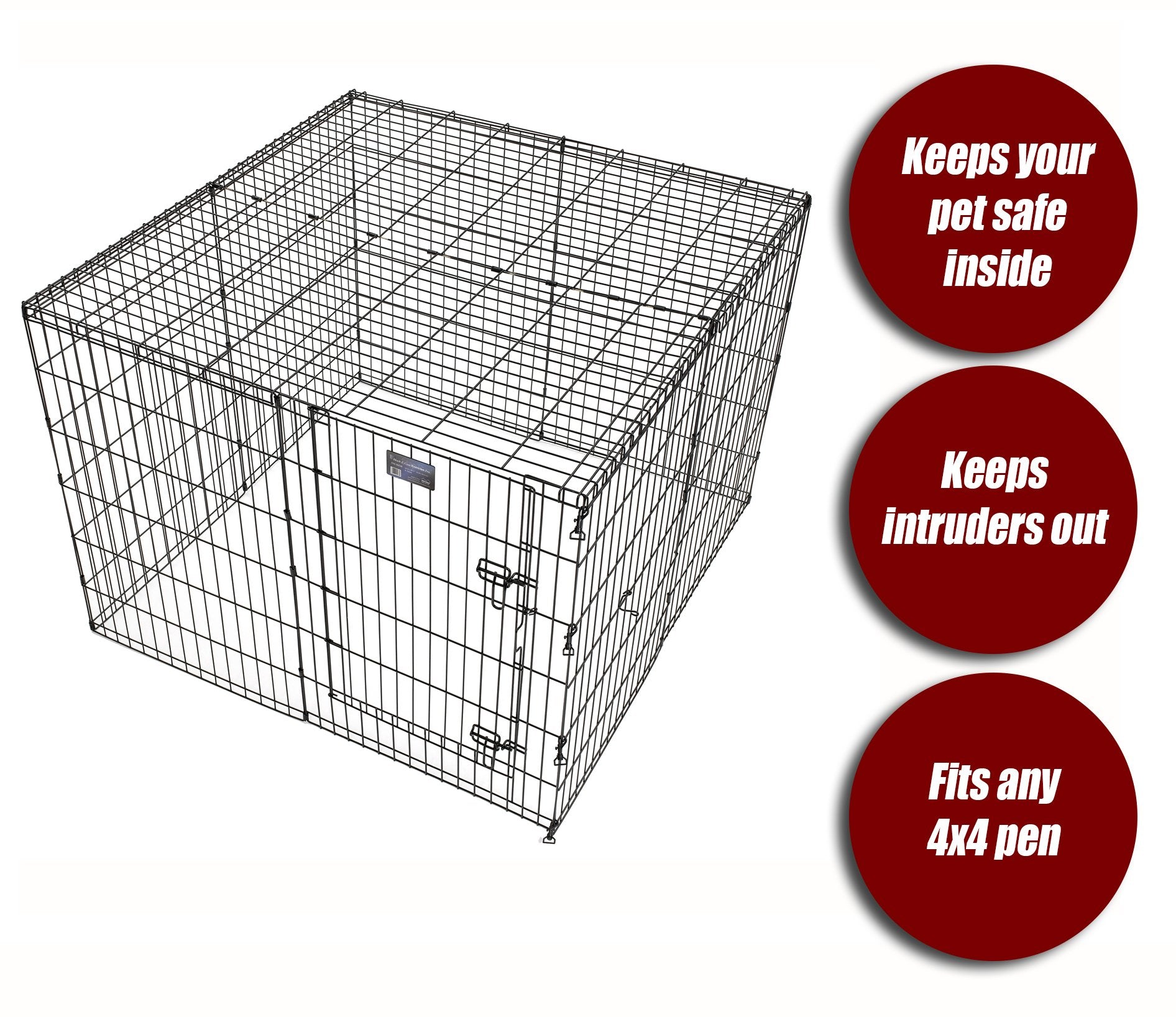 MidWest Homes for Pets Exercise Pen with Wire Mesh Top, Metal, White/Tan, Model 540-WM