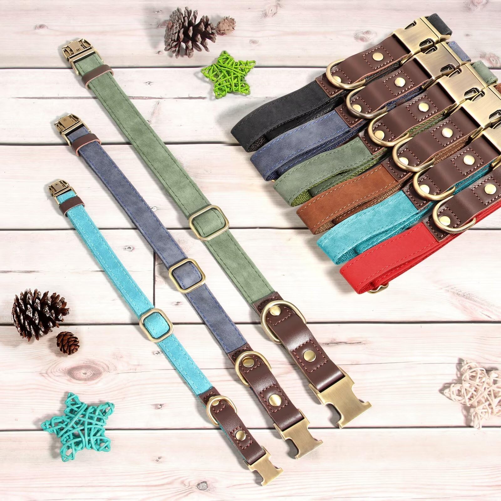Didog Soft Padded Leather Dog Collars For Small Dogs, Classic Heavy Duty Dog Collar Adjustable With Quick Release Metal Buckle,B
