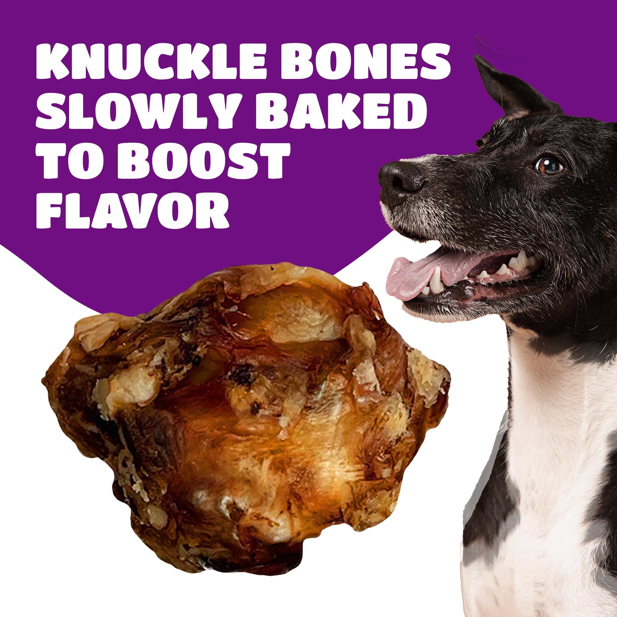Lively Tails Dog Bones for Aggressive Chewers, Knee Caps for Dogs, Beef Bones for Large Dogs, Medium, and Small, Long Lasting Kn