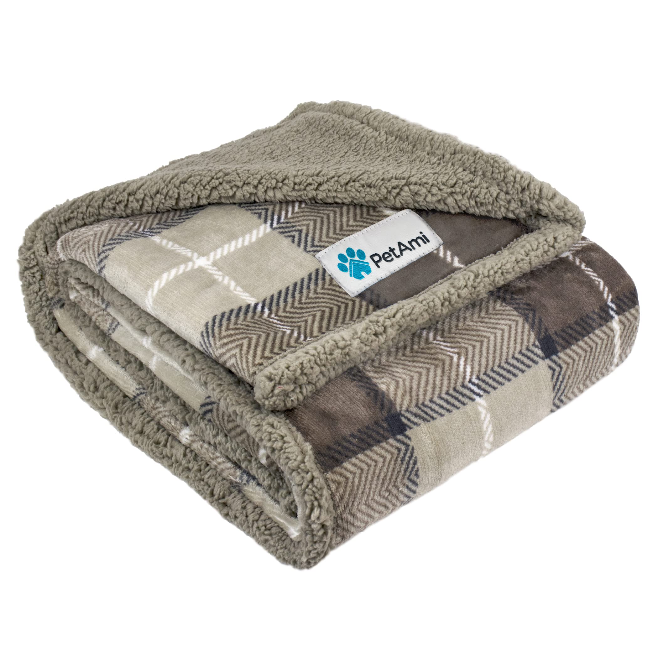 PetAmi Waterproof Dog Blanket for Medium Large Dog, Pet Puppy Blanket Couch Cover Protection, Sherpa Fleece Cat Blanket, Sofa Be