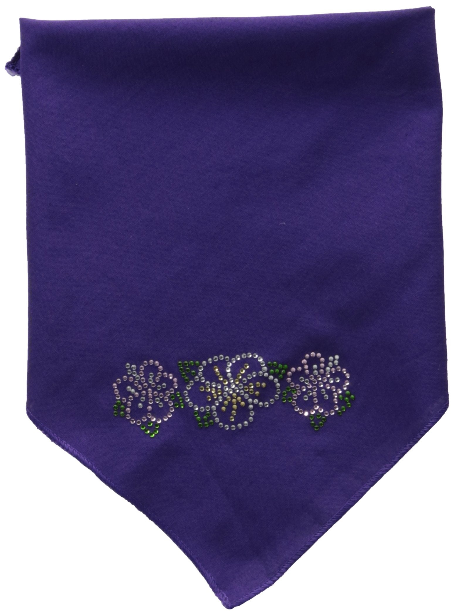 Mirage Pet Products Tropical Flower Rhinestone Bandana, Small, Purple