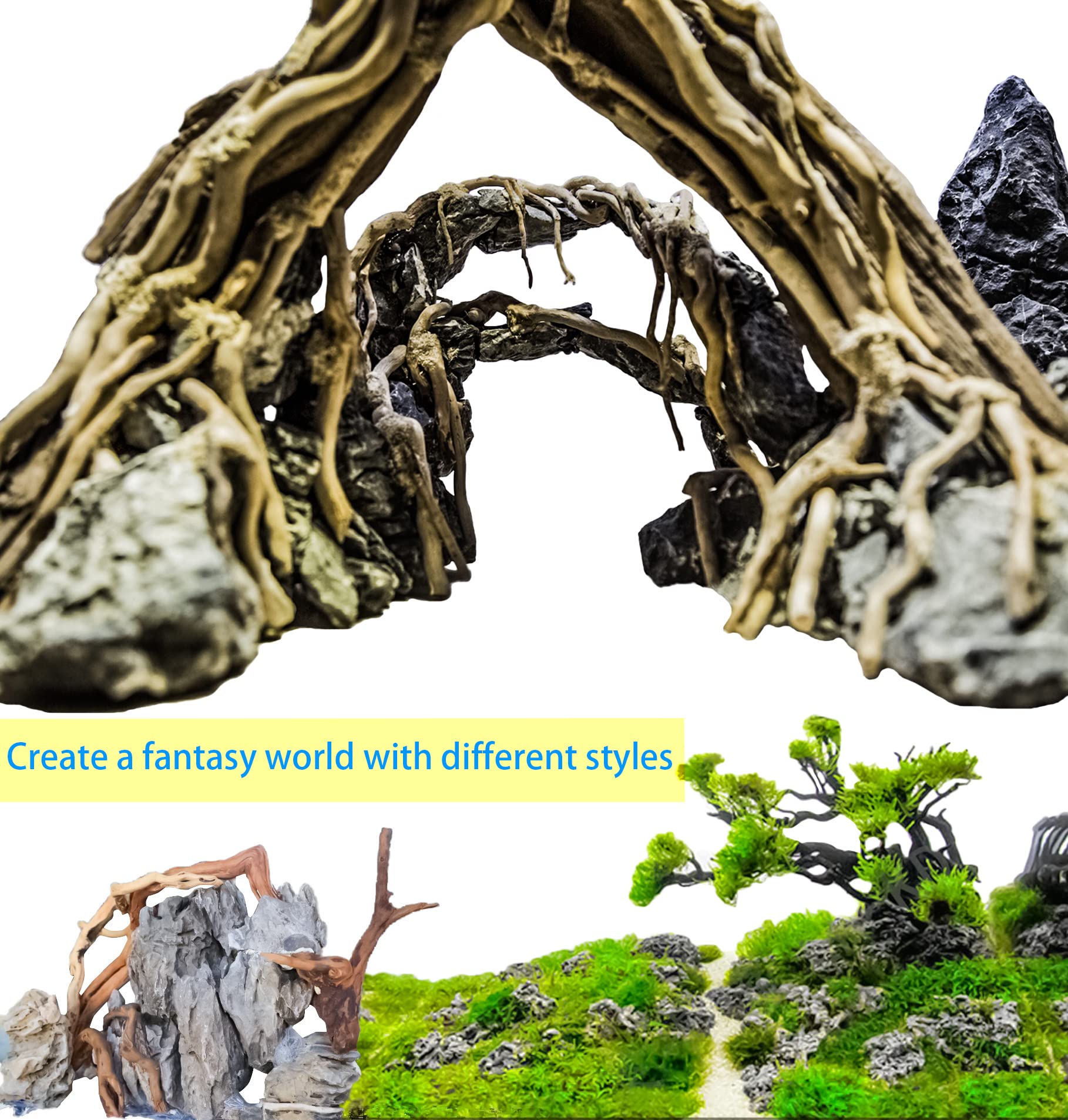Vmiapxo 8 Pieces Natural Driftwood For Aquarium Decor, Assorted Sinkable Spider Wood, Reptile Drift Wood Branches Fish Tank Deco