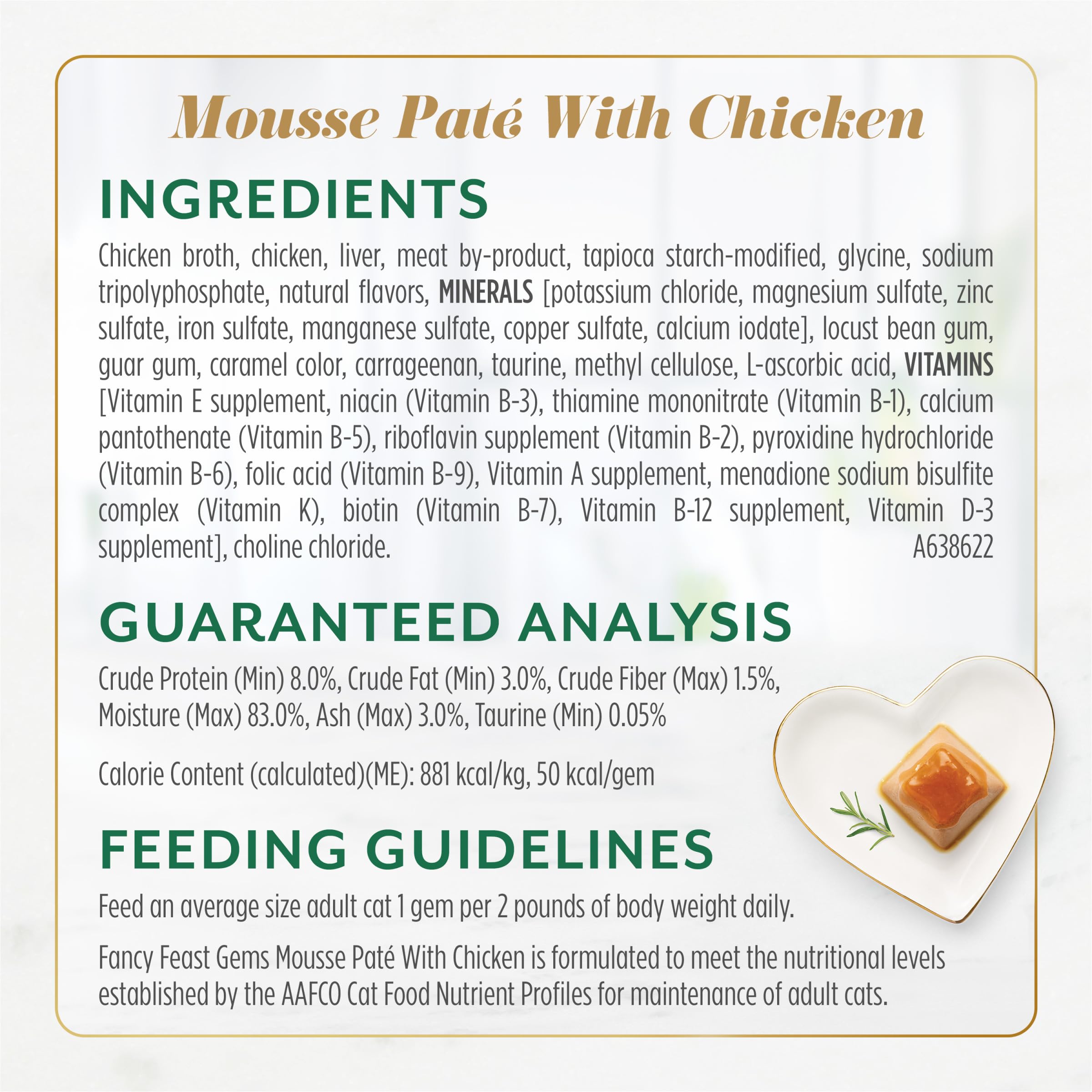 Fancy Feast Gems Pate Cat Food Mousse Chicken or Beef and a Halo of Savory Gravy Wet Cat Food Variety Pack - (1) 8 ct. Boxes - 8