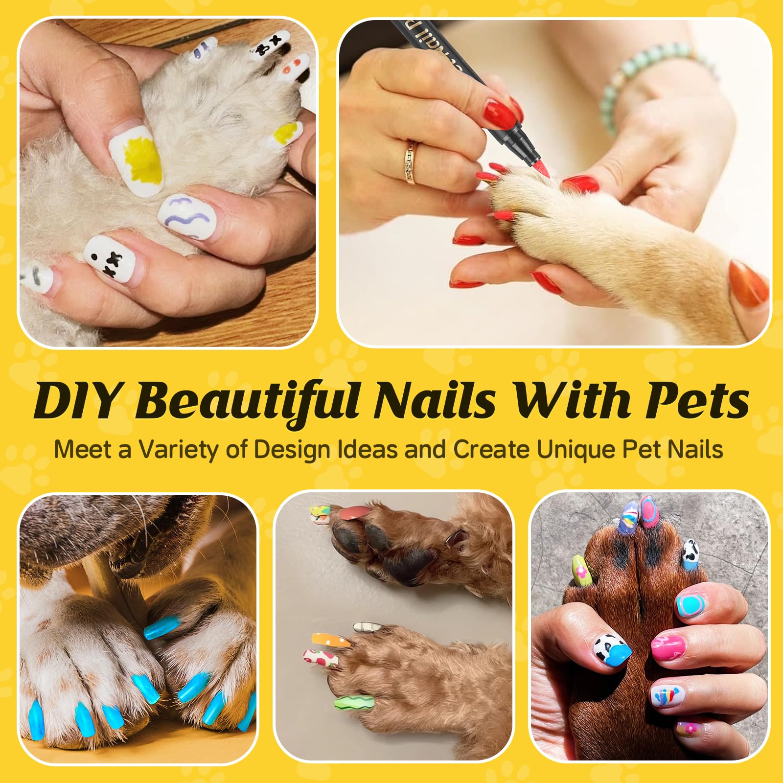 Cherocito Dog Nail Polish Pens Set - 9 Colors, Quick Dry, Non-Toxic Water-Based, Ideal for DIY Pet Nails, Safe for Dogs & Cats