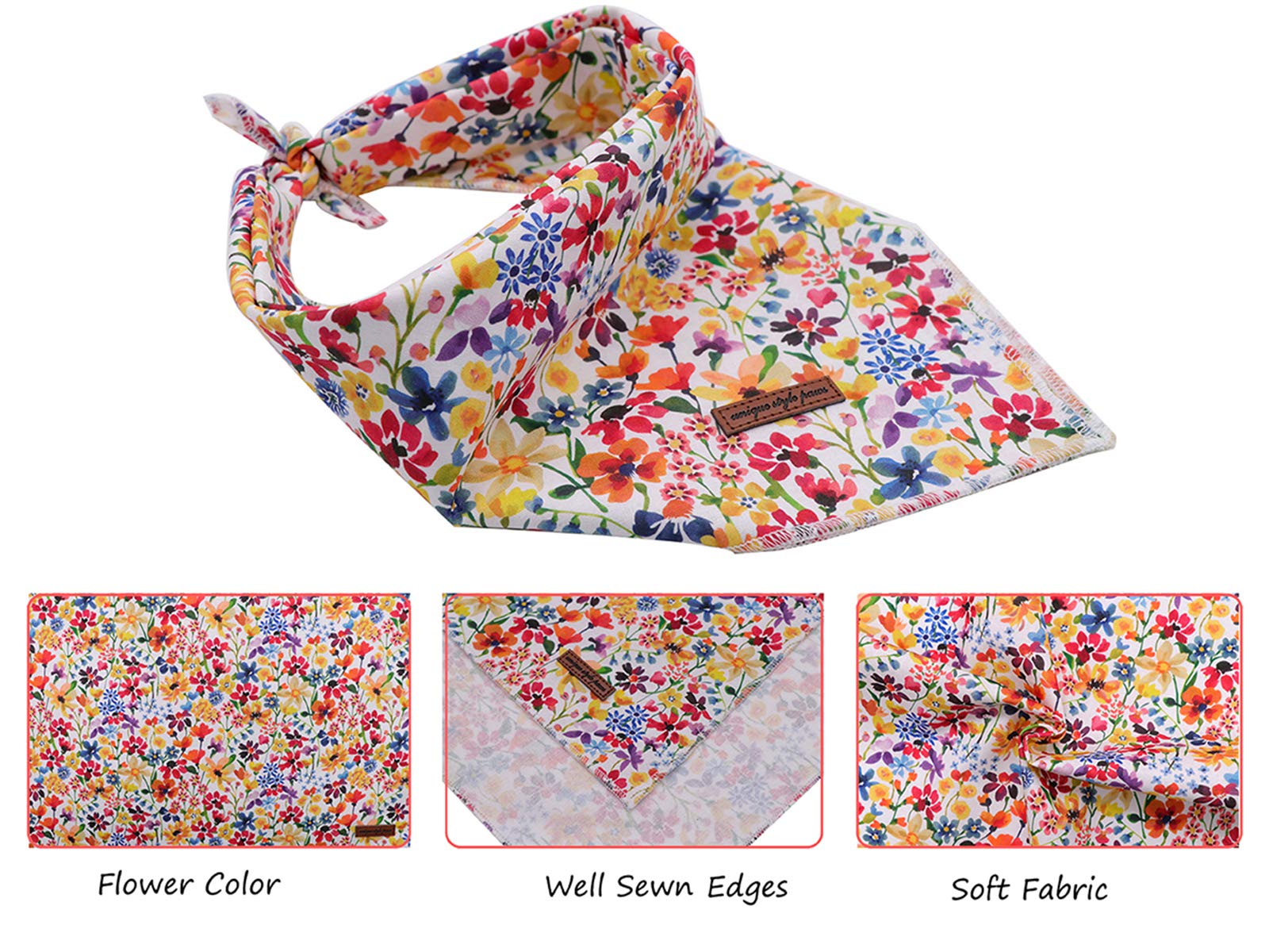 Unique Style Paws Dog Bandanas 1Pc Washable Cotton Triangle Dog Scarfs For Small Medium Large Dogs And Cats