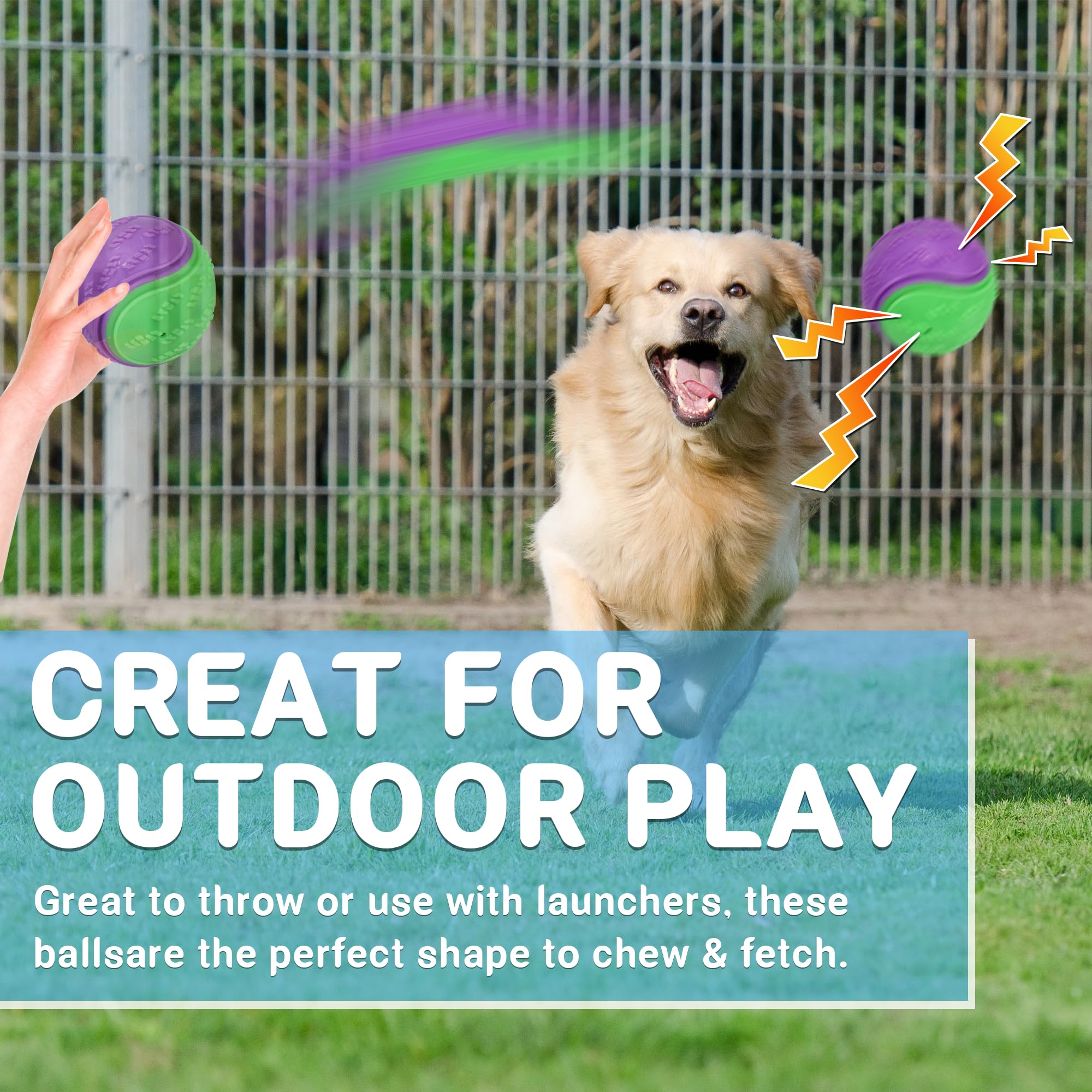 Lechong 3.5In Squeaky Dog Balls Toys For Training, Dog Toys To Keep Them Busy, High Bouncy Balls For Interactive Playing, Great