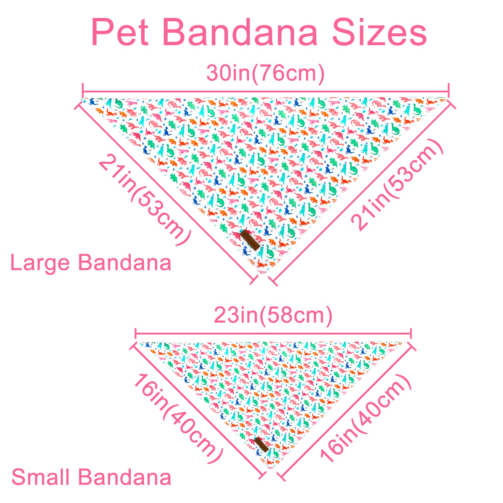 Up Urara Pup Dinosaur Dog Bandana - Comfortable Cotton Triangle Bid Scarf For Medium Large Dogs - Washable Pet Kerchief For Boys