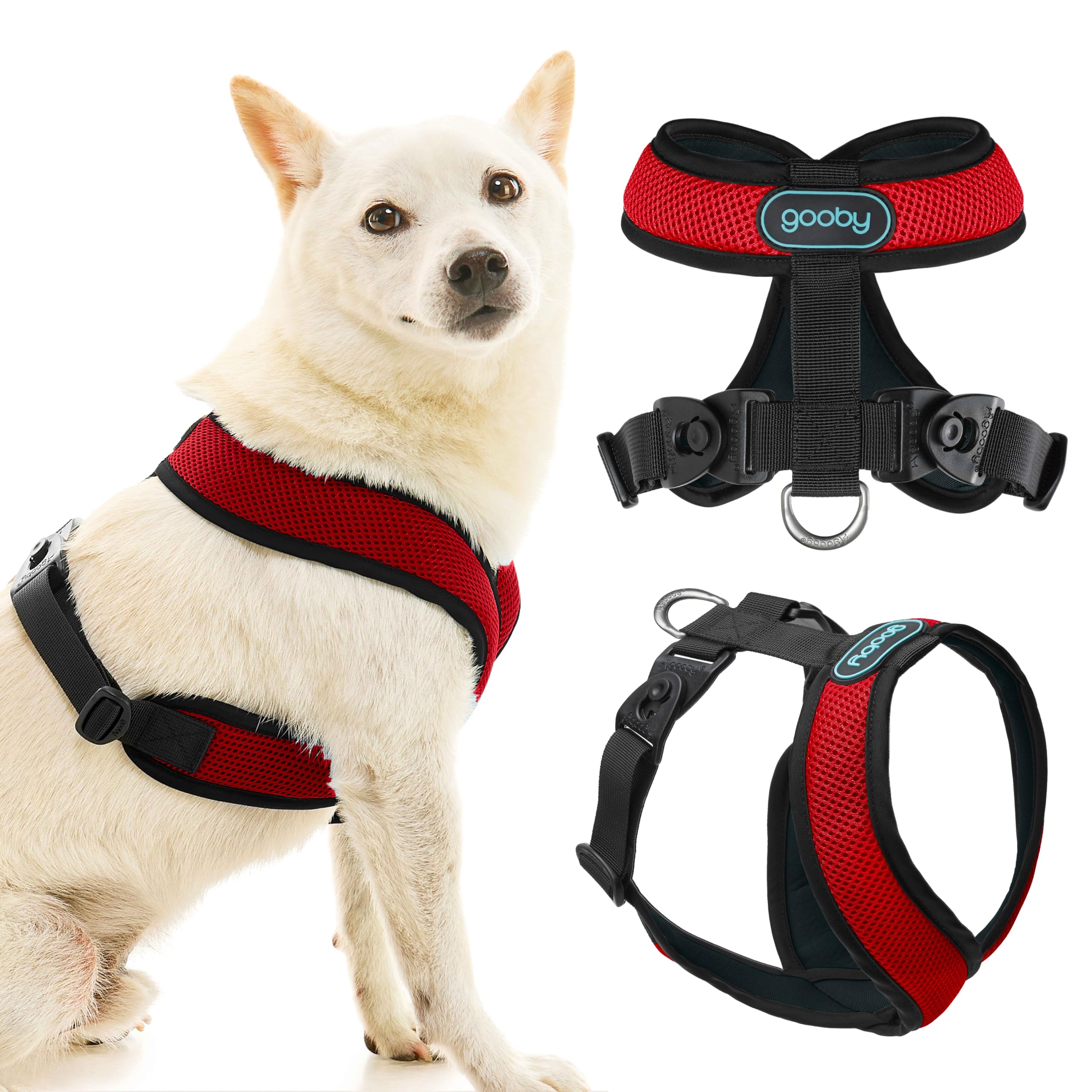 Gooby Comfort X Harness Dual Snap Mesh In Dog Harness - Rose, Small