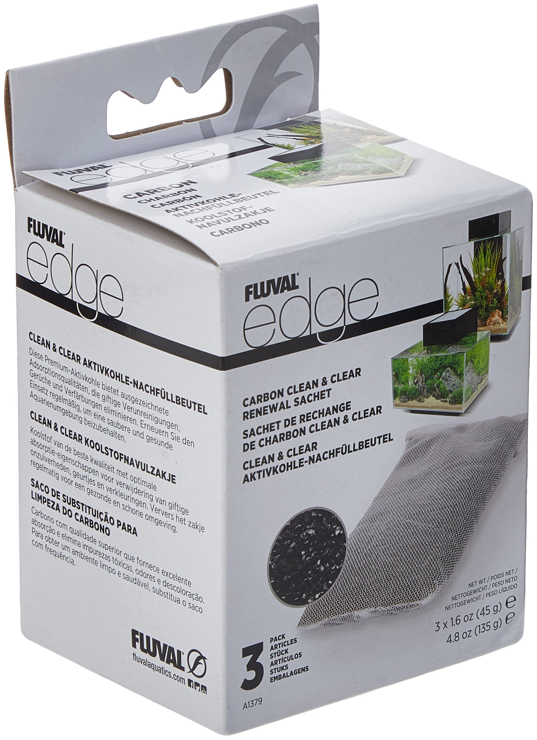 Fluval Edge Carbon Clean & Clear Renewal Sachets - 3-Pack