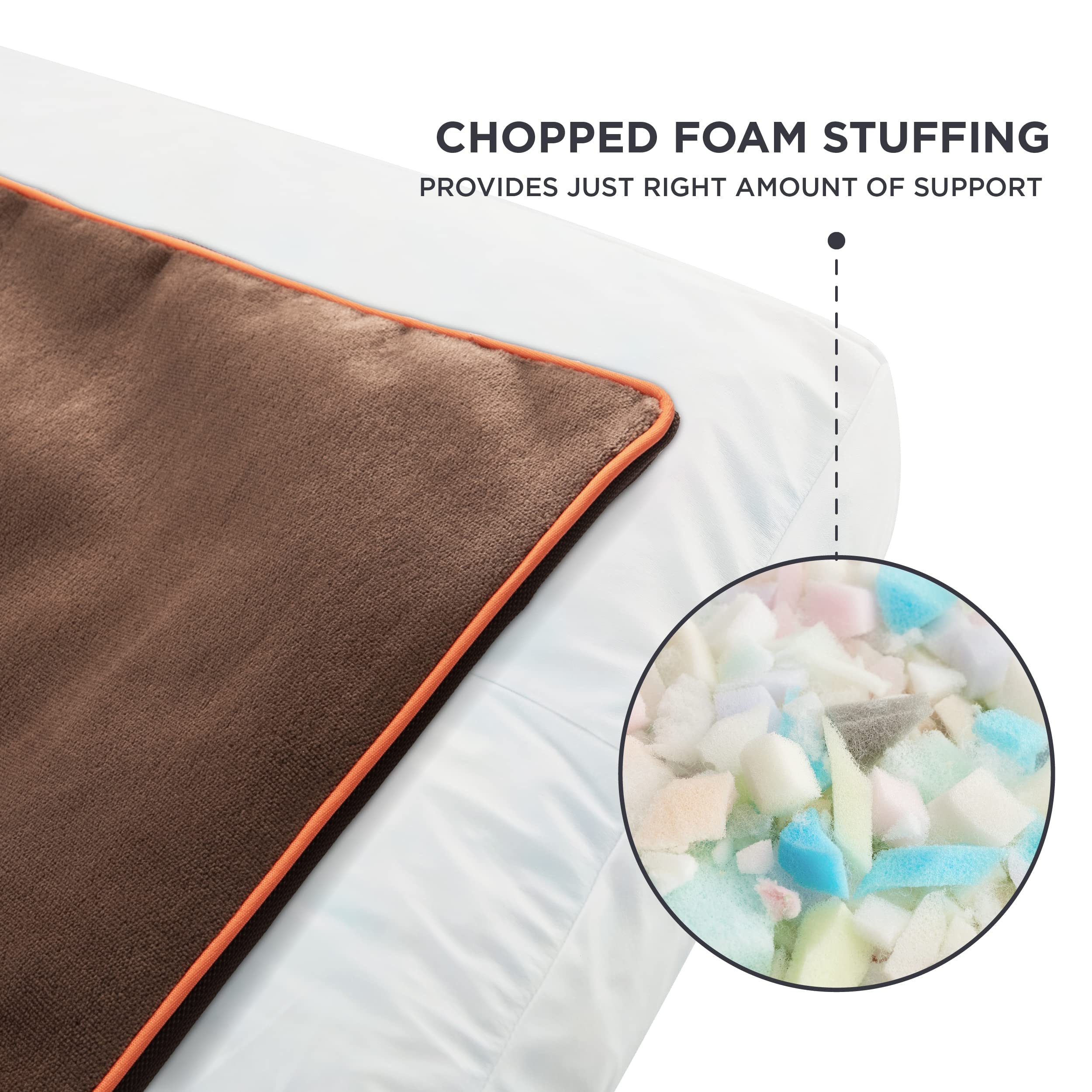 Bedsure Waterproof Dog Bed for Medium Dogs, 30"x20"x4", Brown, Removable Washable Cover, Ideal for Pets Up to 45lbs