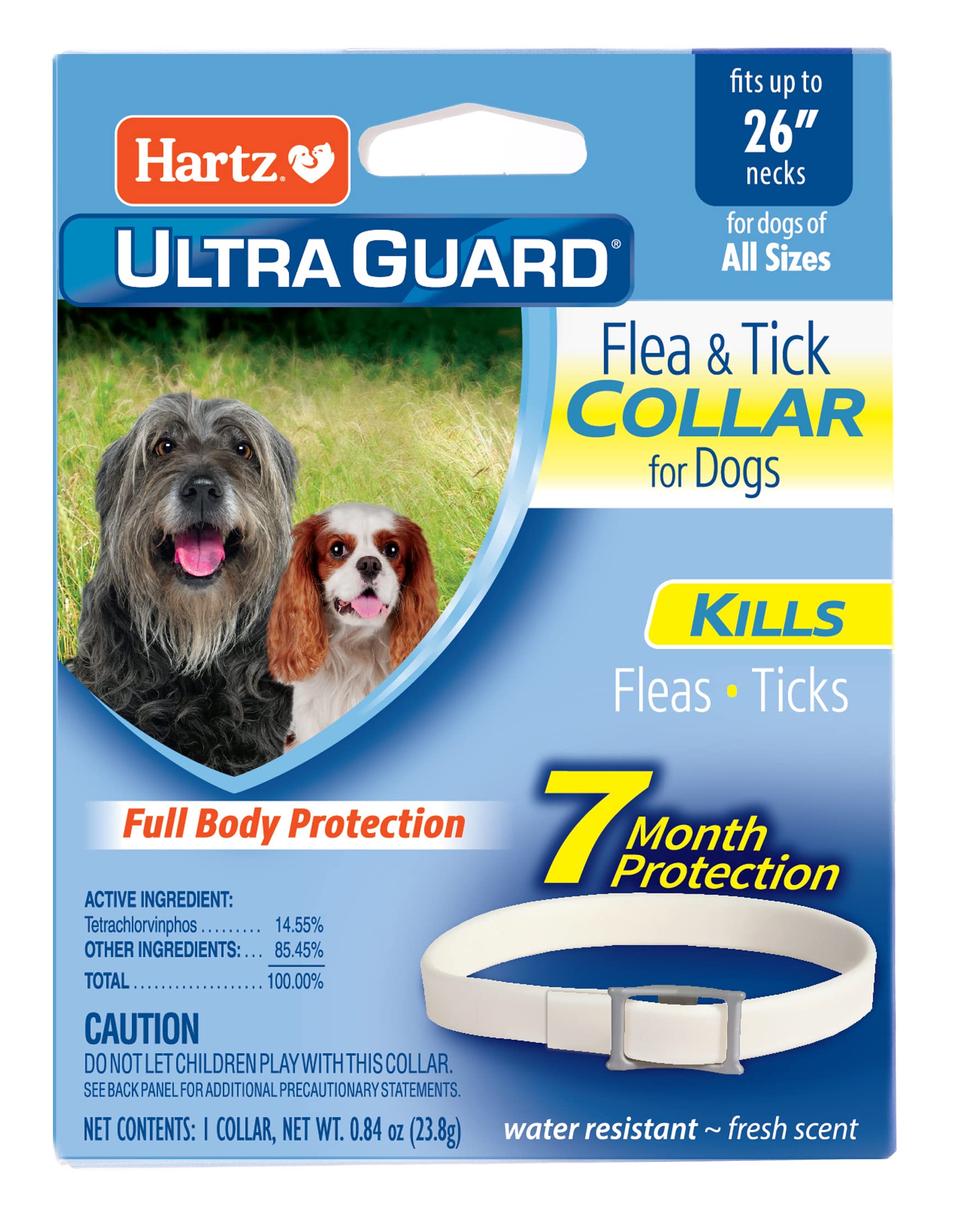 Hartz Ultraguard Flea & Tick Collar For Dogs And Puppies - 26' Neck, 7 Month Protection