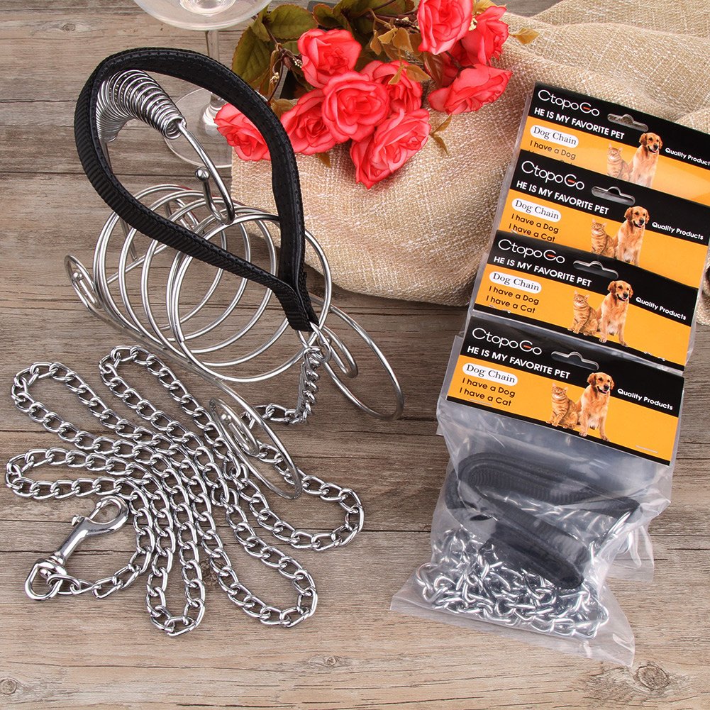 Ctopogo Heavy Duty Dog Leash,Metal Dog Leash Dog Chain With Padded Handle For Large & Medium Size Dogs (6 Ft. X 3.0 Mm (25-120 Lbs.))