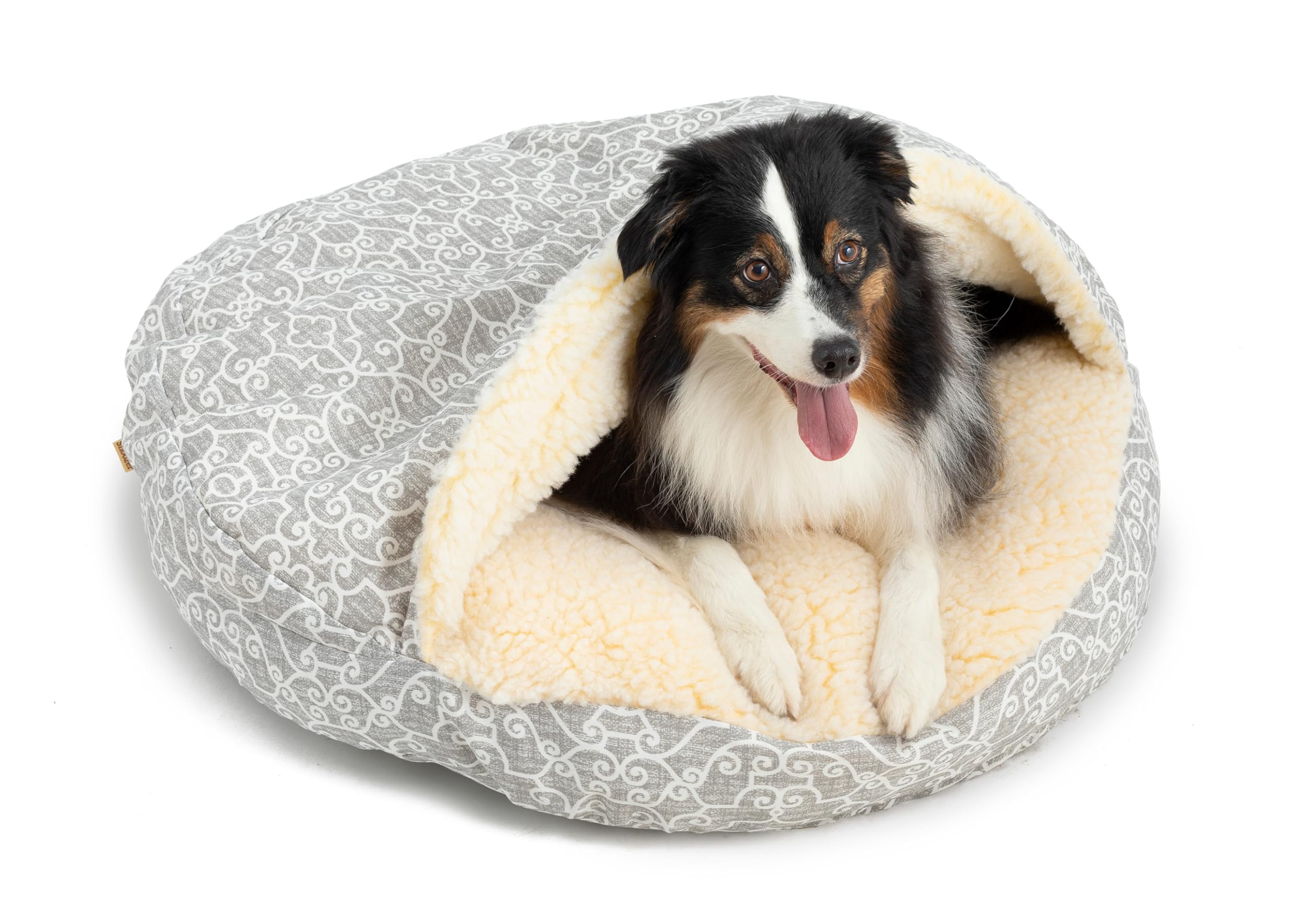 Snoozer Luxury Cozy Cave Pet Bed, Wag Collection, Small - Ramey Gray