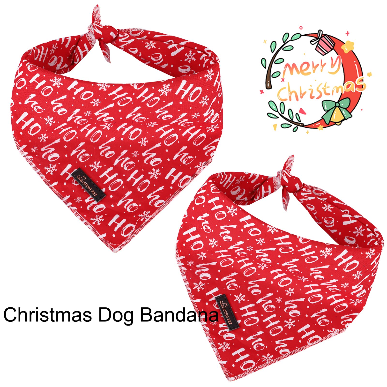 Aring Pet Christmas Cotton Bandana - Snowflake Triangle Bibs For Boy And Girl Dogs And Cats, Small To Large