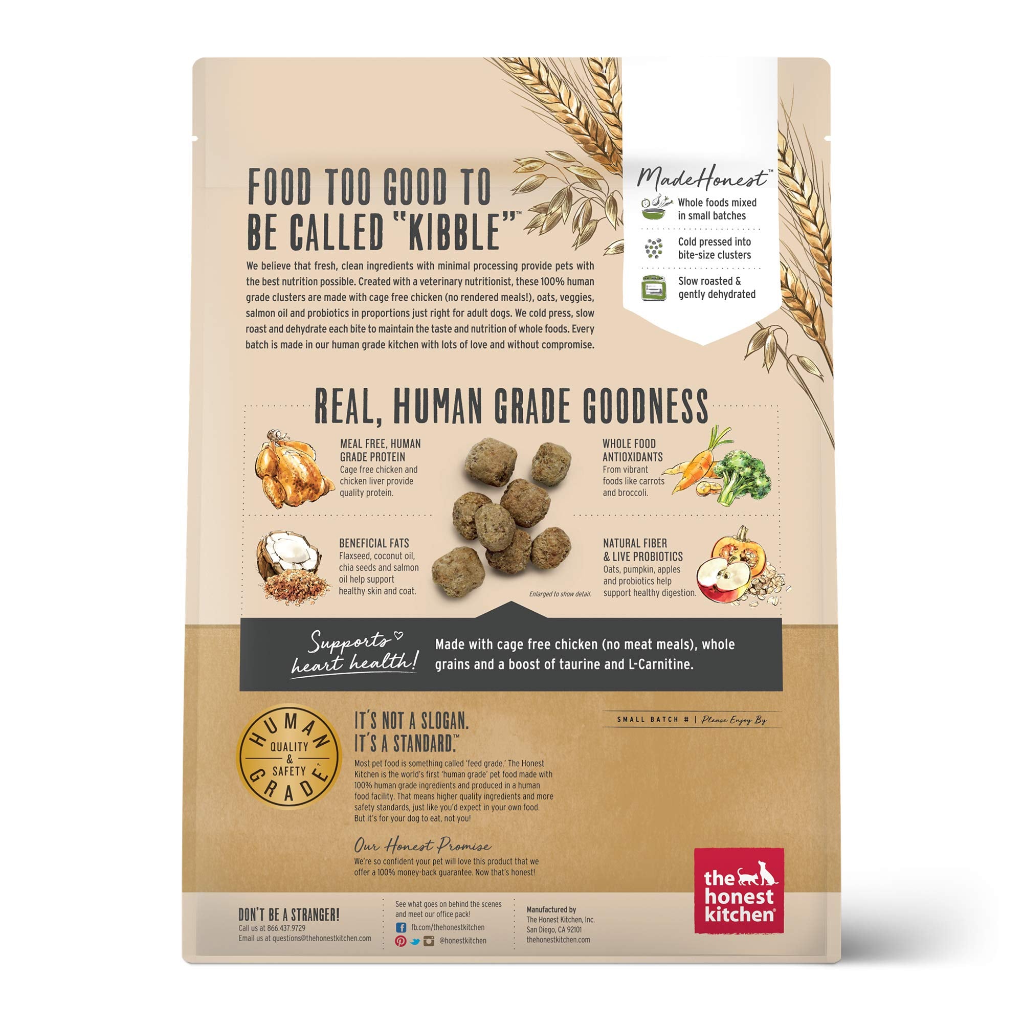 The Honest Kitchen Whole Food Clusters Dry Dog Food, Chicken & Oat, 5 lb Bag