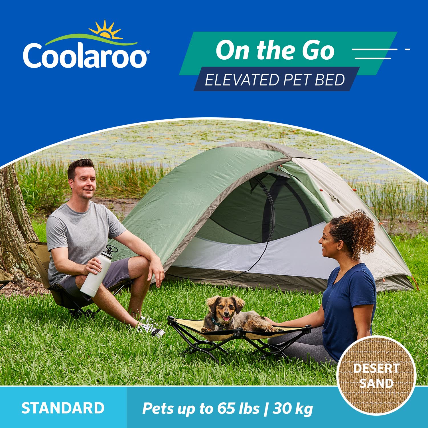 On The Go Pet Bed - Desert Sand - Standard (24'' X 24'')