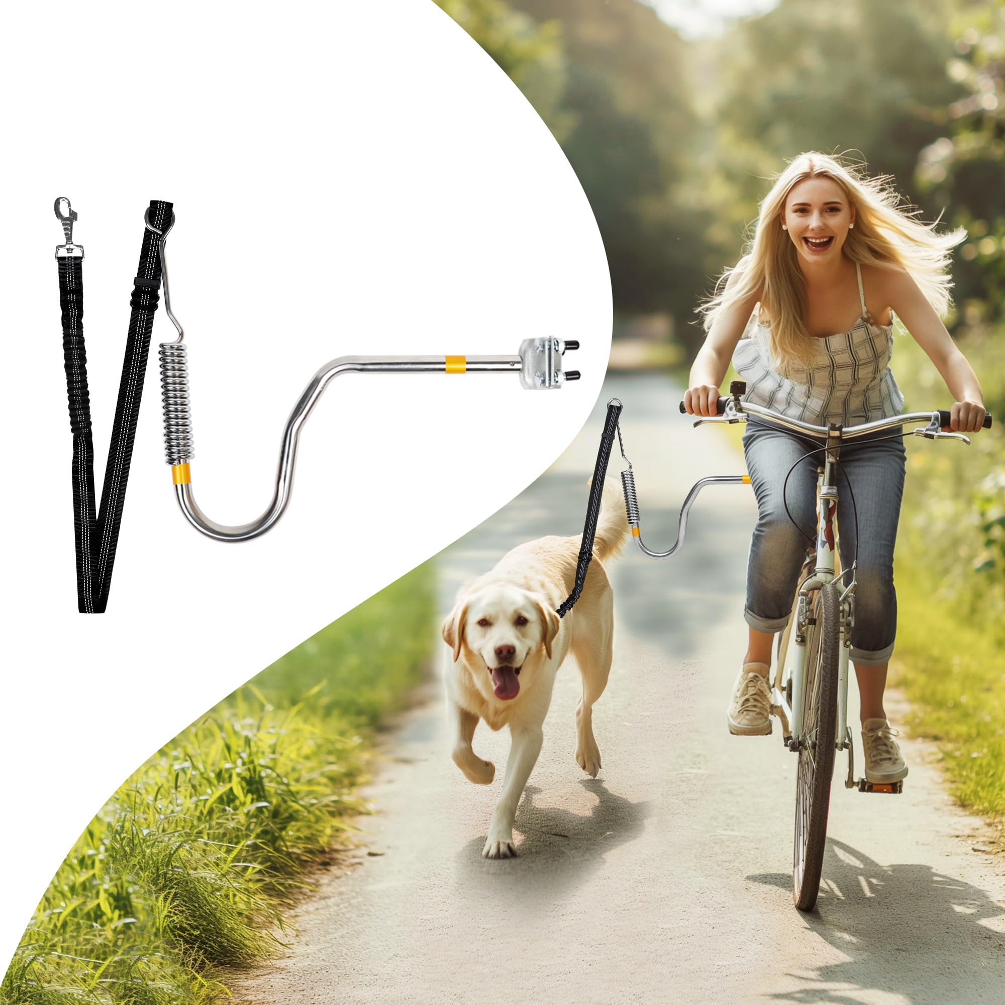 Ipetba Heavy Duty Dog Bike Leash Attachment Hands Free Dog Bicycle Leash For Riding Exercising Cycling