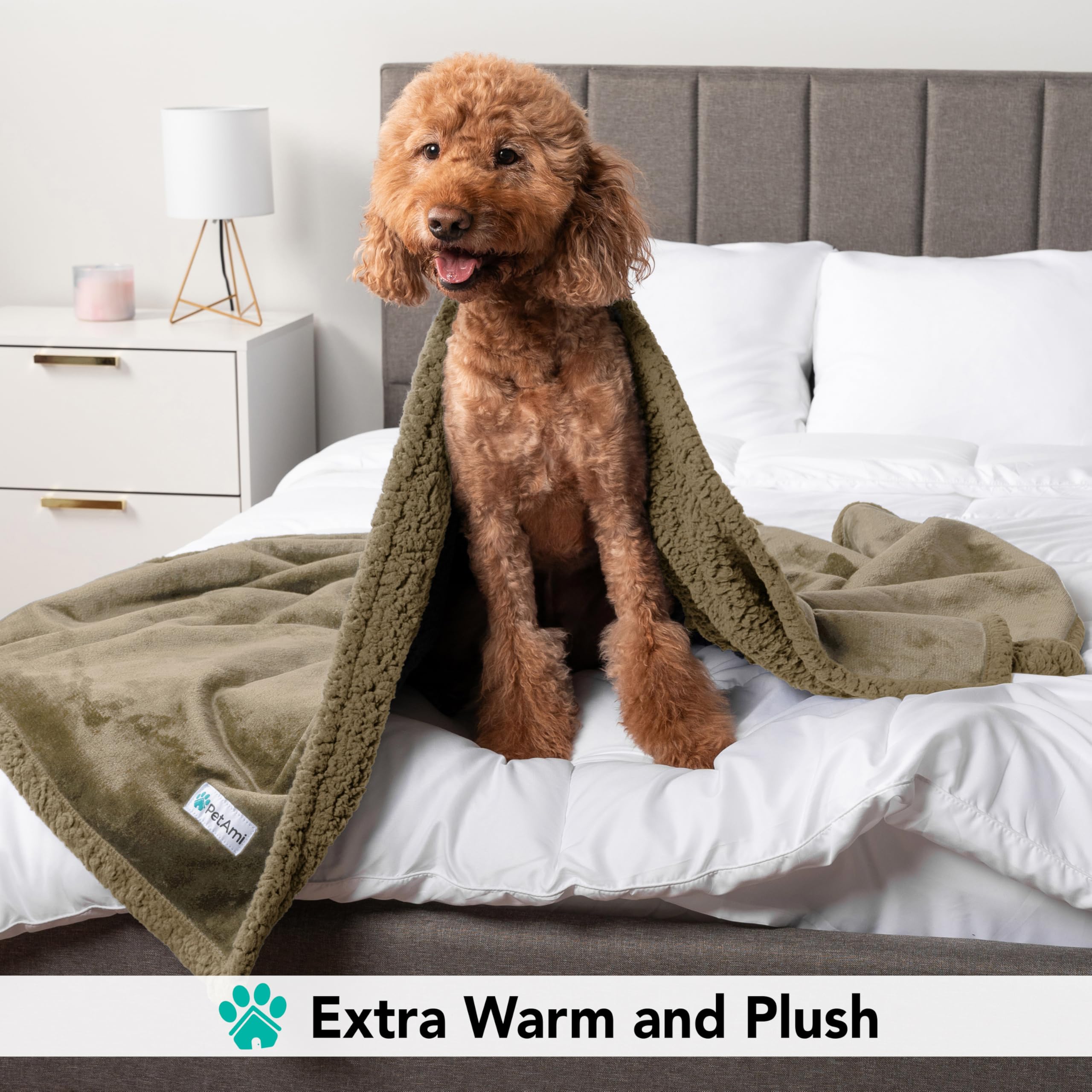 PetAmi Dog Blanket for Medium Large Dogs, Pet Bed Blanket Cat Puppy Kitten, Fleece Furniture Couch Cover Protector Sofa Car, Sof