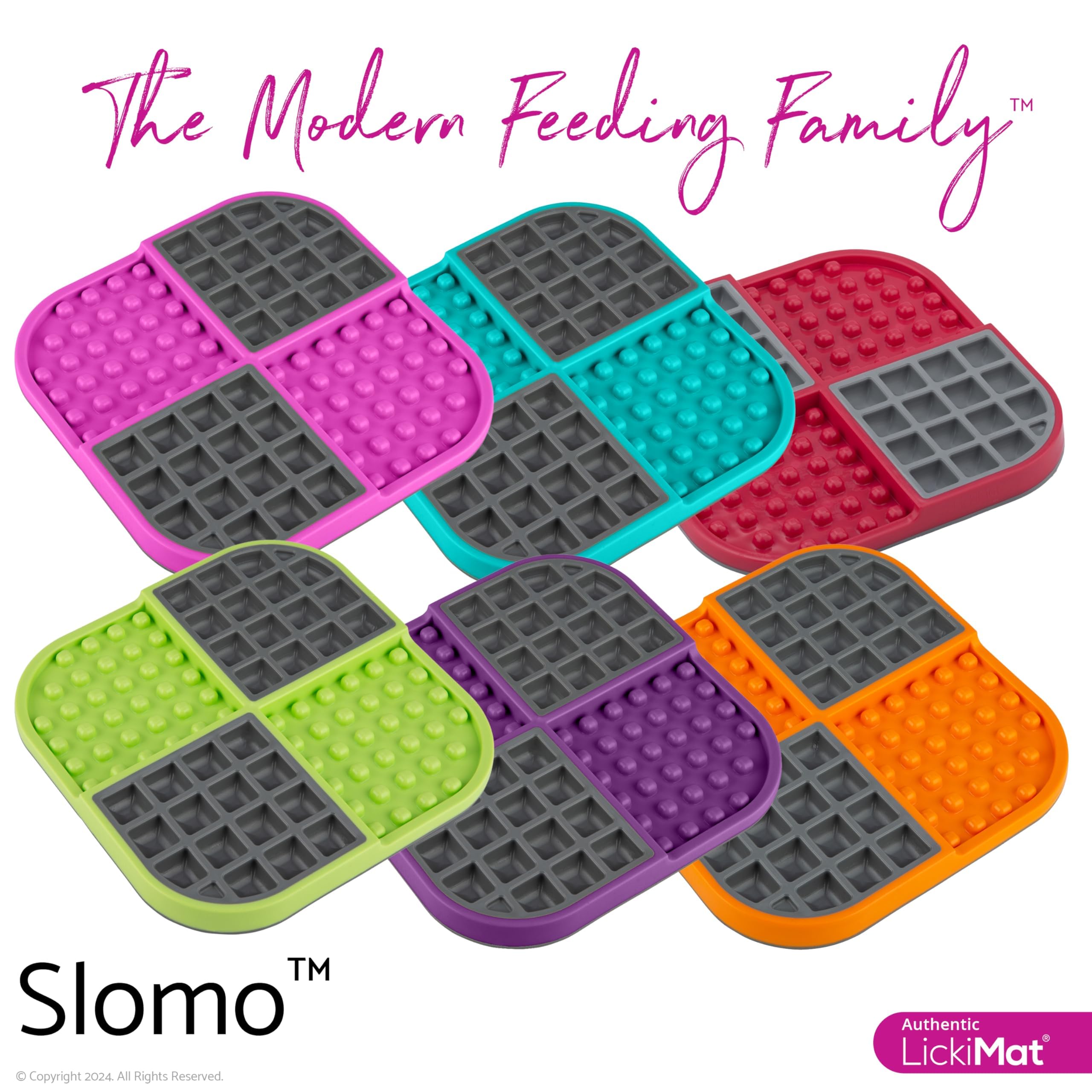 LickiMat Slomo, Cat Slow Feeder Lick Mat, Boredom Anxiety Reducer; Perfect for Food, Treats, Yogurt, or Peanut Butter. Fun Alter