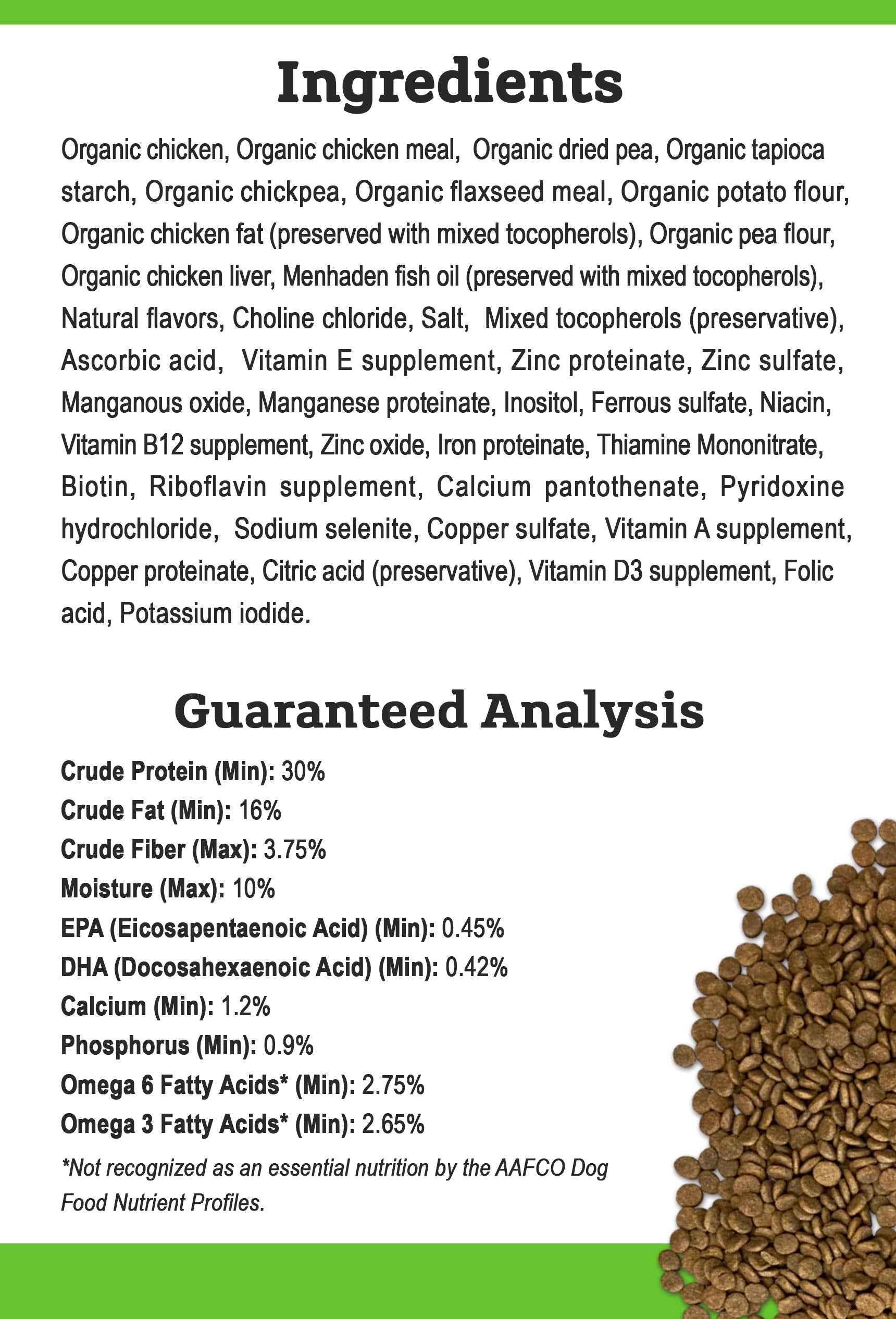 Tender & True Organic Chicken & Liver Recipe Dog Food, 20 lb