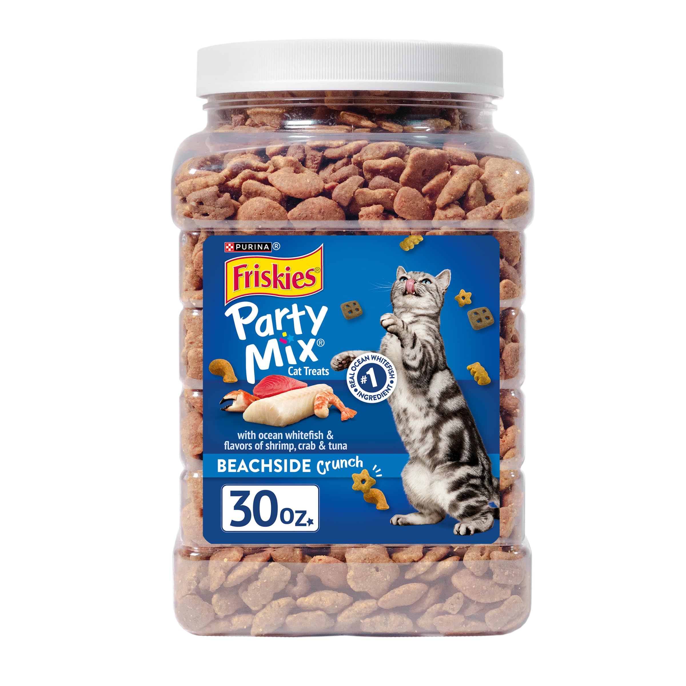 Purina Friskies Cat Treats, Party Mix Beachside Crunch  30 Ounce (Pack of 1)