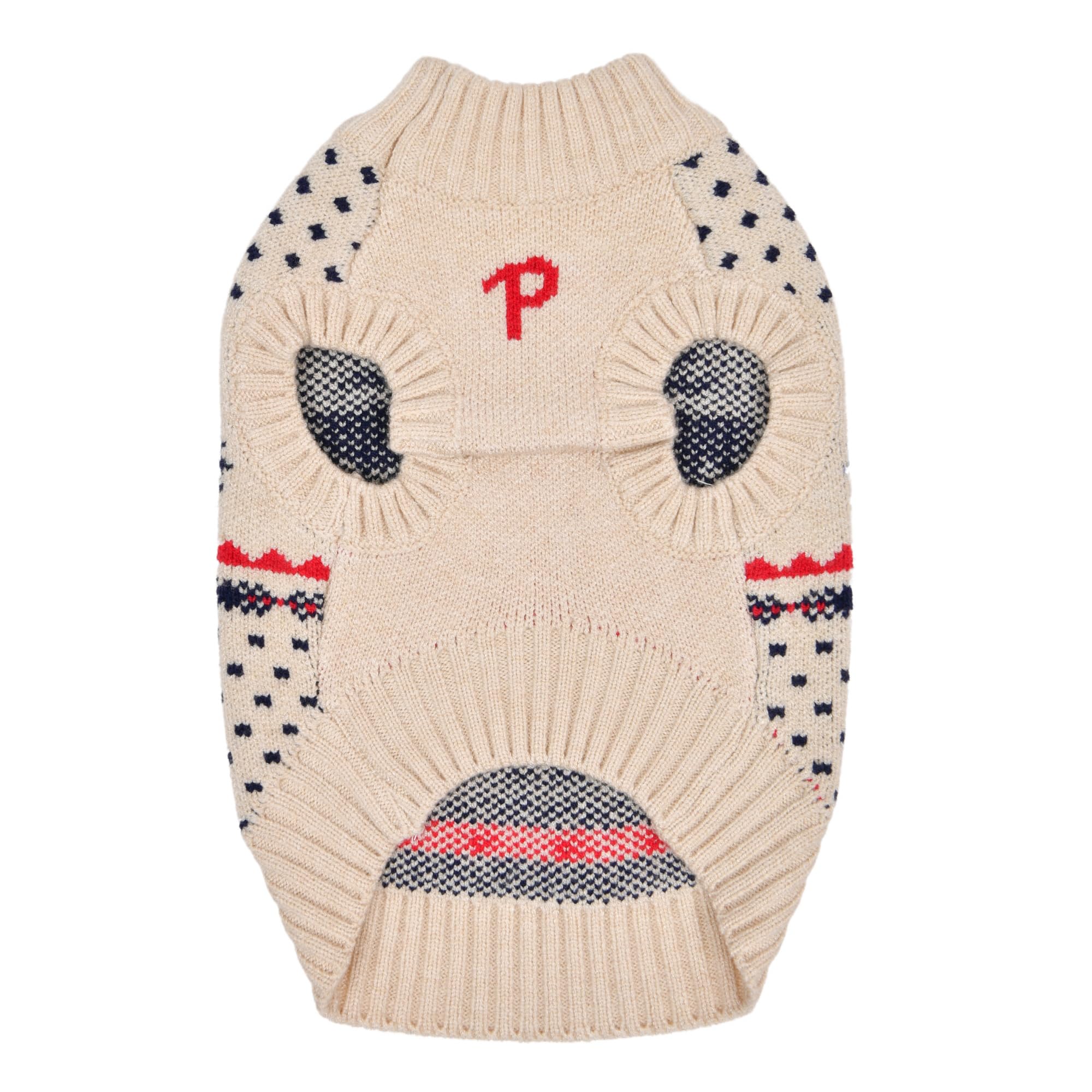 Puppia Dyani Dog Knit Sweater Winter Season For Small And Medium Dogs, Beige, Large