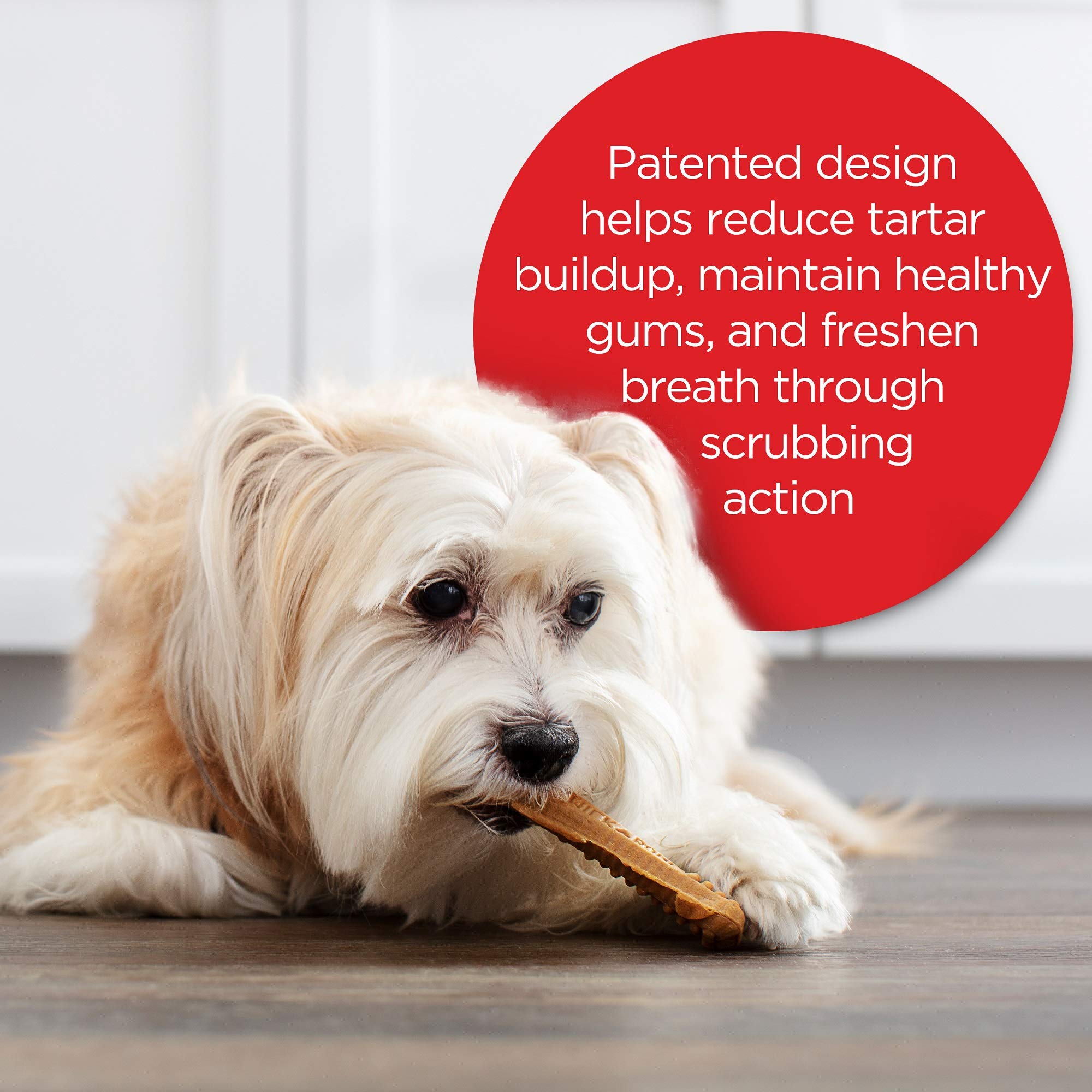 Milk-Bone Original Brushing Chews, 18 Mini Daily Dental Dog Treats (Pack of 5) Scrubbing Action Helps Clean Teeth