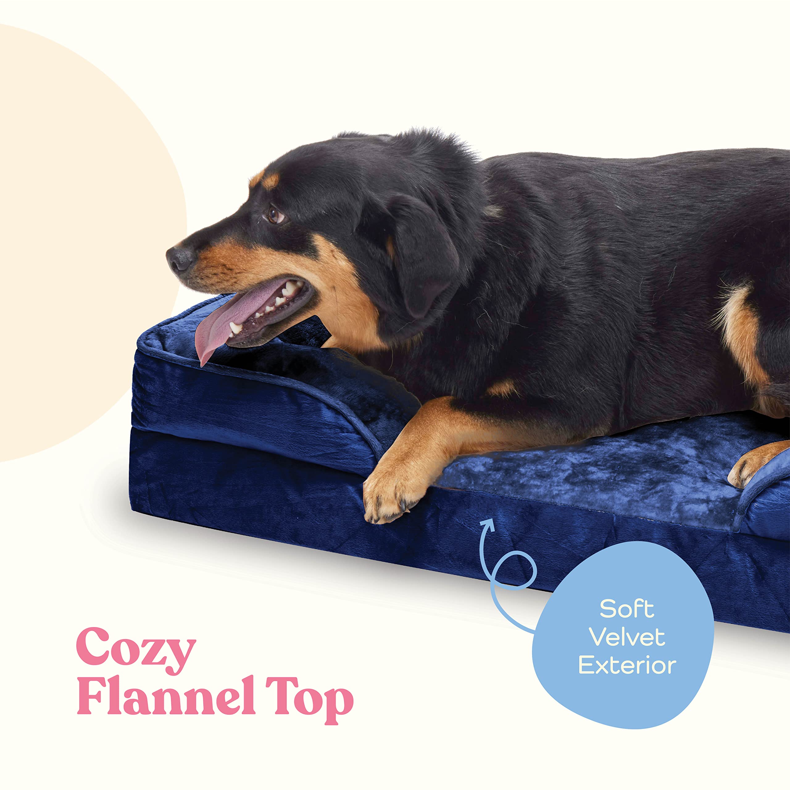 Orthopedic Sofa Dog Bed - Ultra Comfortable Dog Bed For Large Dogs - Breathable & Waterproof Pet Bed- Egg Foam Sofa Bed With Extra Head And Neck Support - Removable Washable Cover With Nonslip Bottom