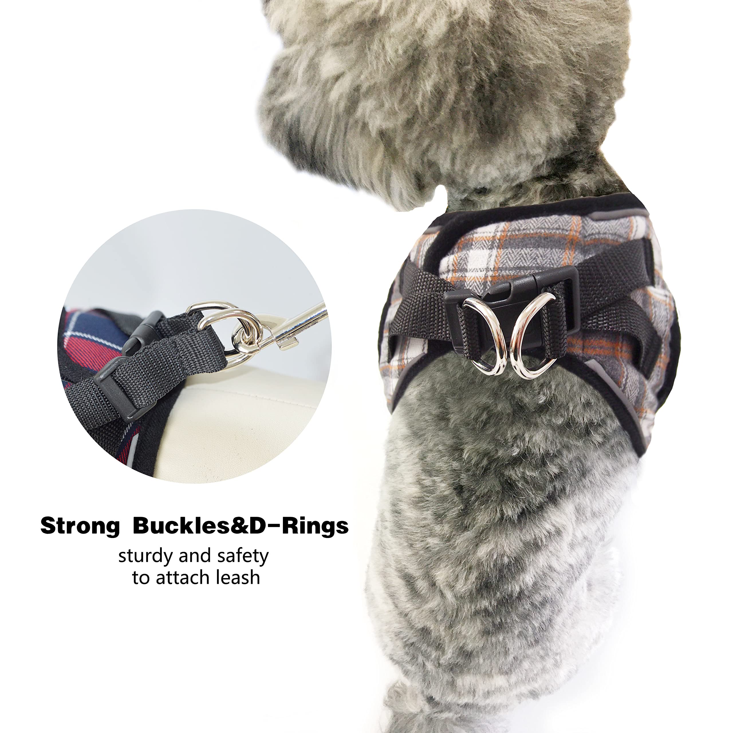 Mesh Soft Dog Harness, Adjustable No Pull Reflective Comfort Pet Vest For Dogs (Light Khaki, Small)