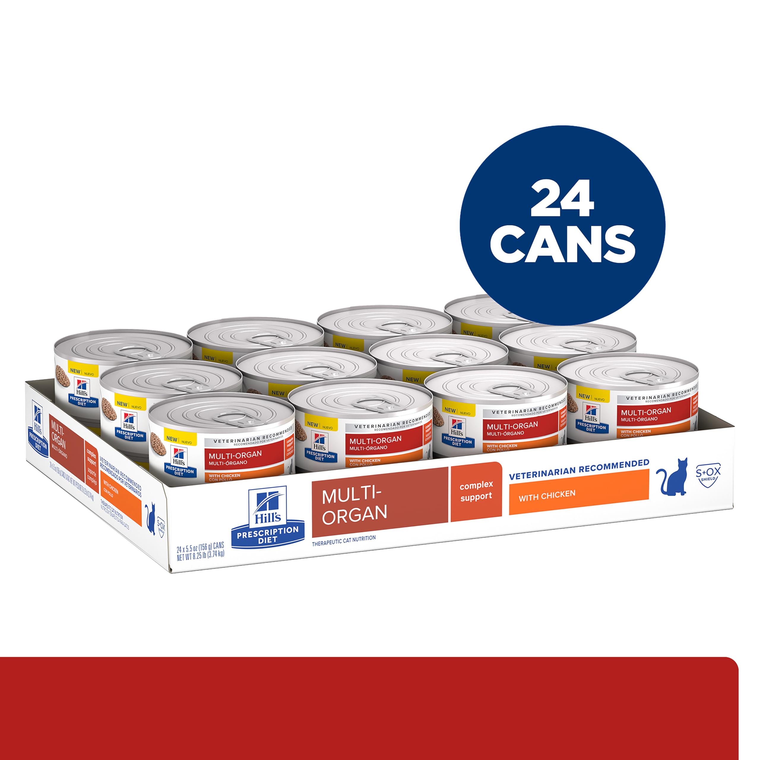 Hills Prescription Diet Multi-Organ Support Chicken Cat Wet Food, 24 x 5.5 oz case